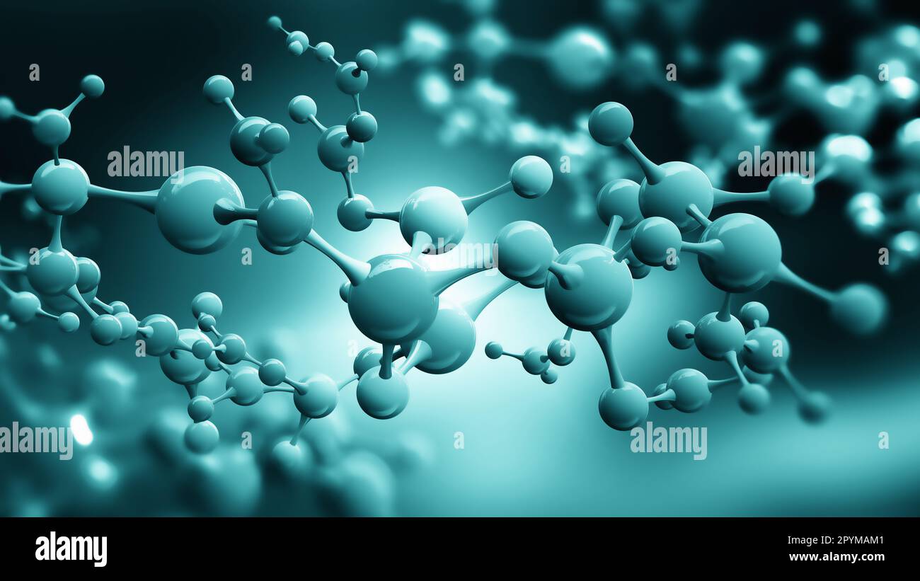 Science background with molecule. Abstract atomic structure for Science or medical background. Nanotechnology 3D illustration Stock Photo