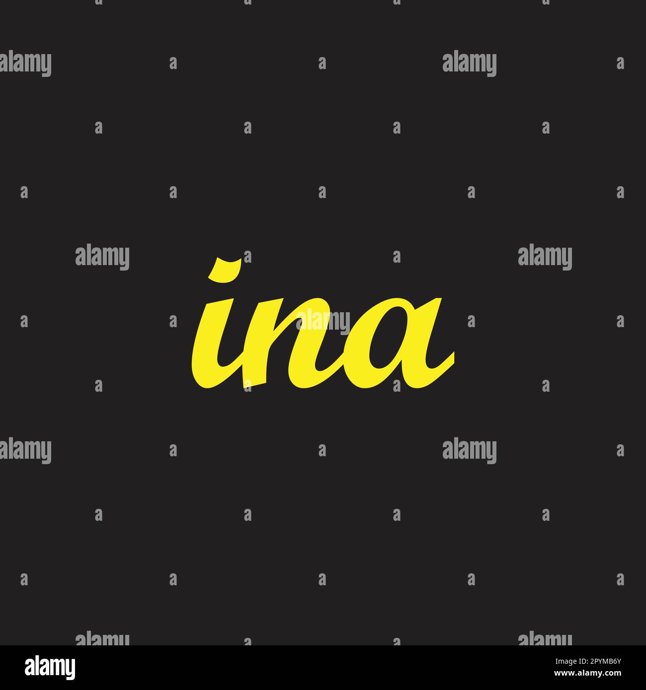 Letter ina connect geometric symbol simple logo vector Stock Vector