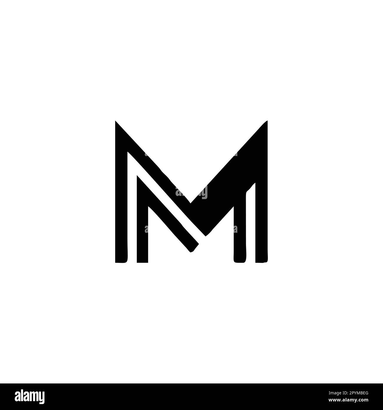 Letter M lines geometric symbol simple logo vector Stock Vector Image