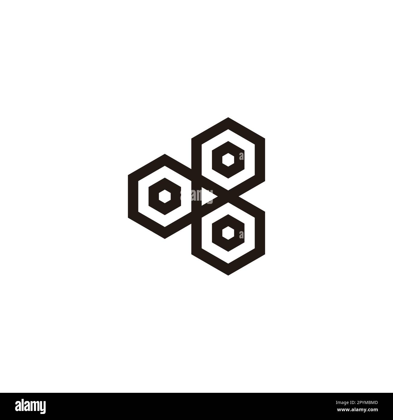 Triangle, and hexagons geometric symbol simple logo vector Stock Vector