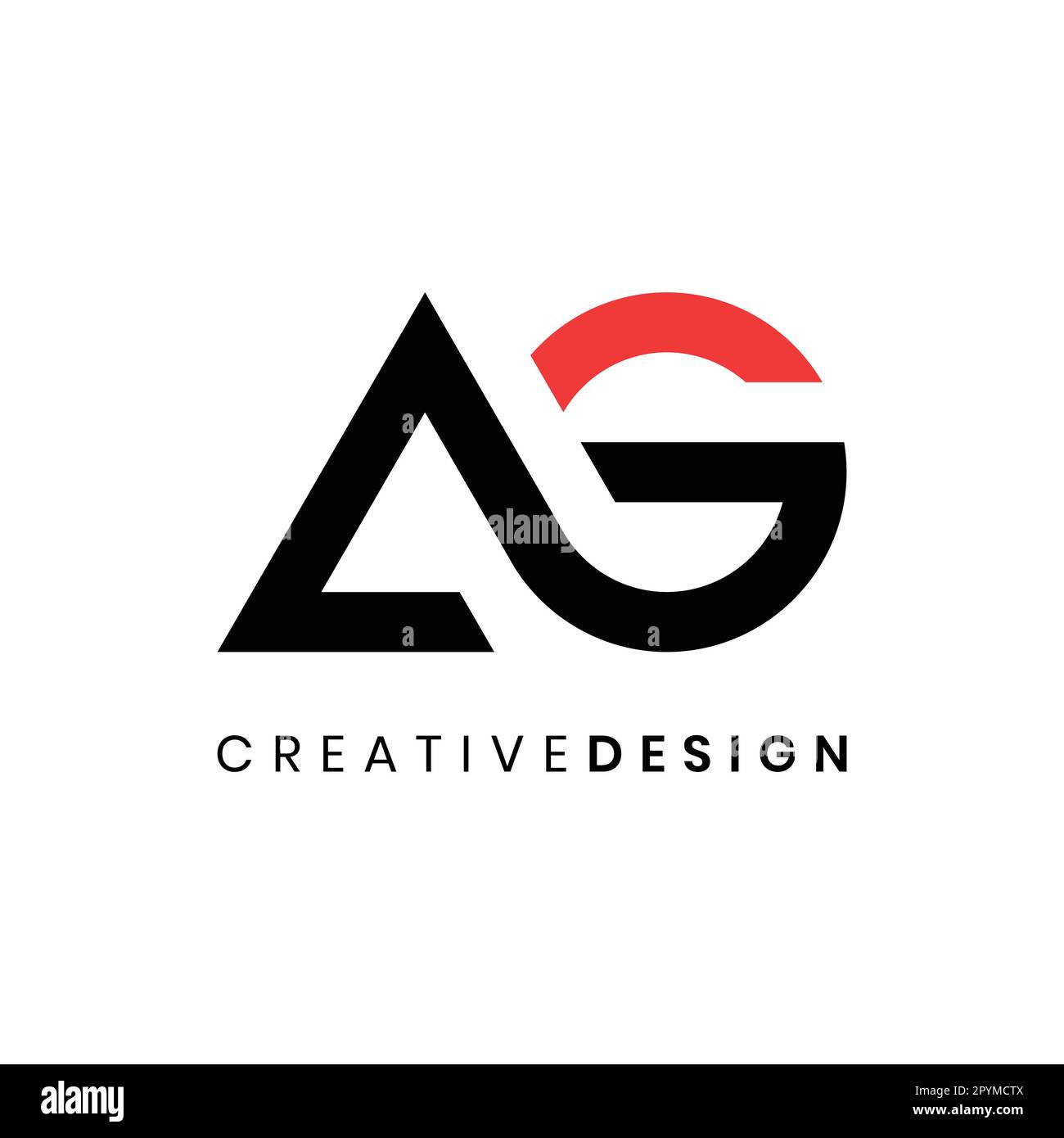 Creative modern simple letter AG logo design concept. Linked letter AG ...