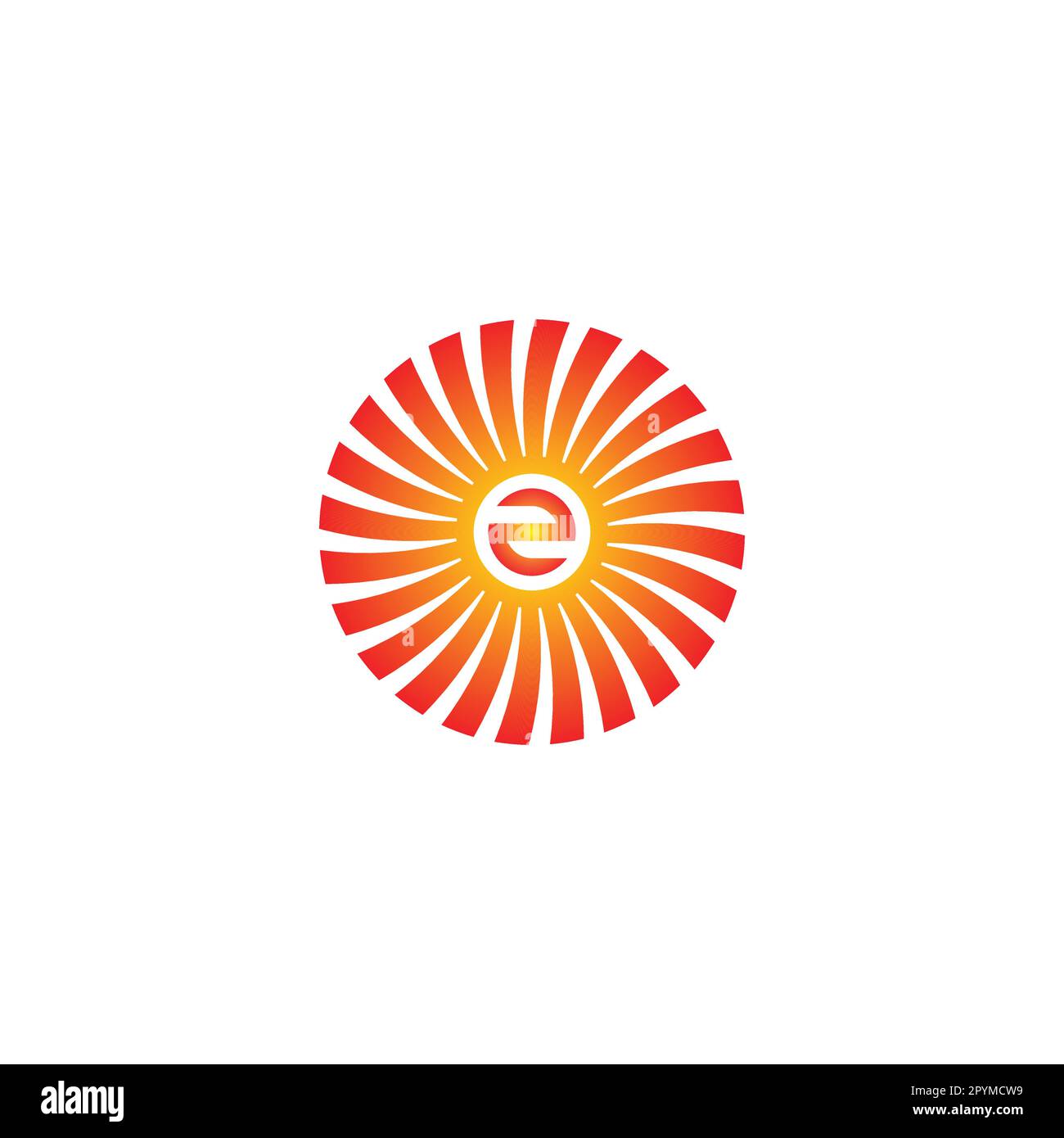 Number 2 in sun, ribbon geometric symbol simple logo vector Stock ...