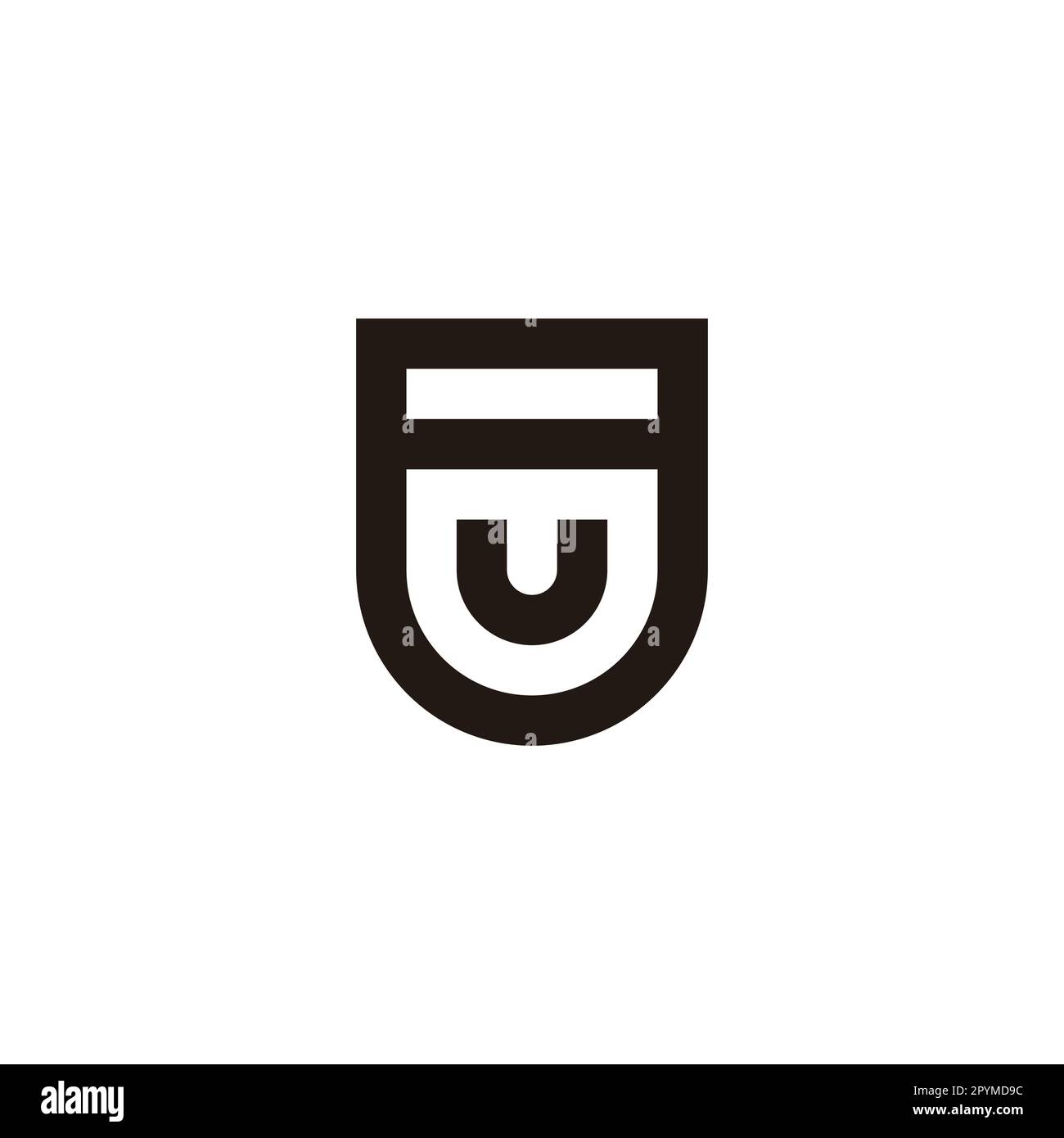 Letter U in 8, shield geometric symbol simple logo vector Stock Vector ...