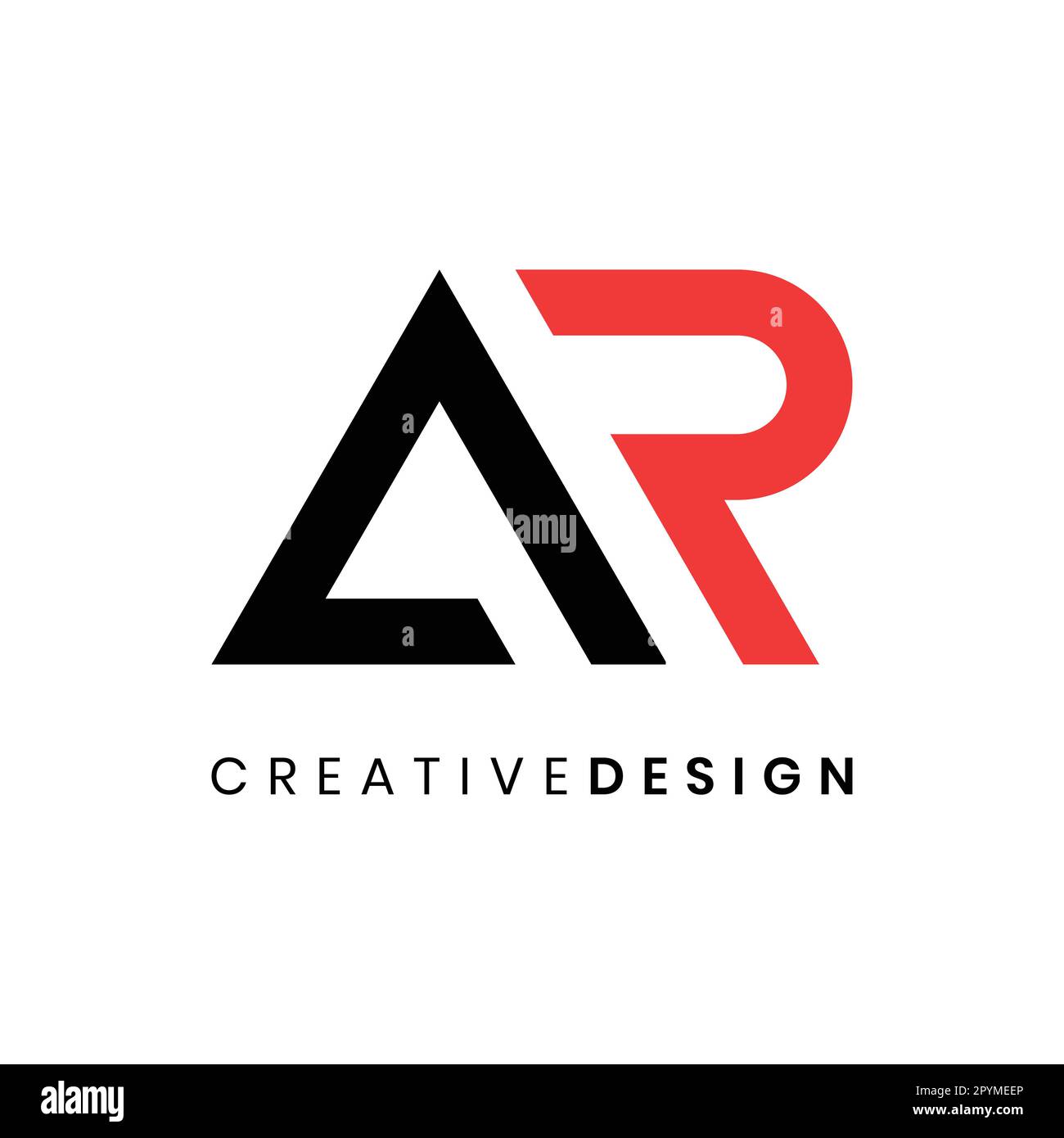 Abstract geometric letter AR logo design vector Stock Vector