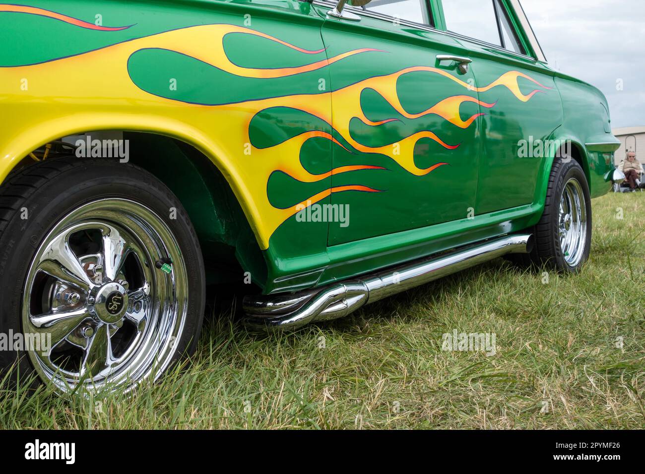 Souped up Vauxhall Victor with special paintwork Stock Photo