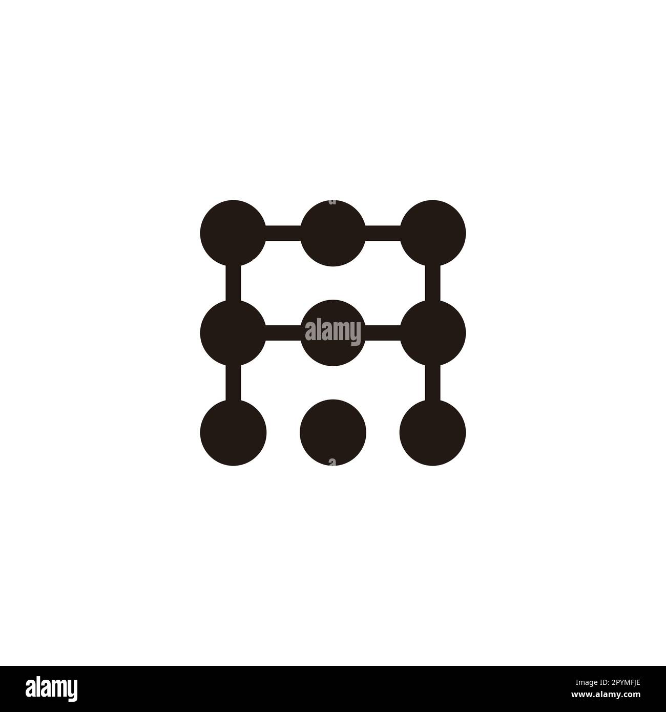 Letter A square molecules geometric symbol simple logo vector Stock Vector