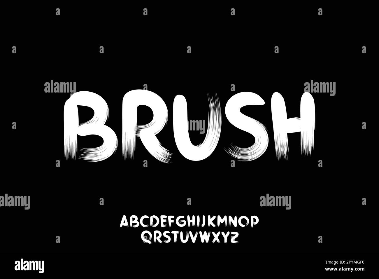 Handwritten brush stroke font vector Stock Vector