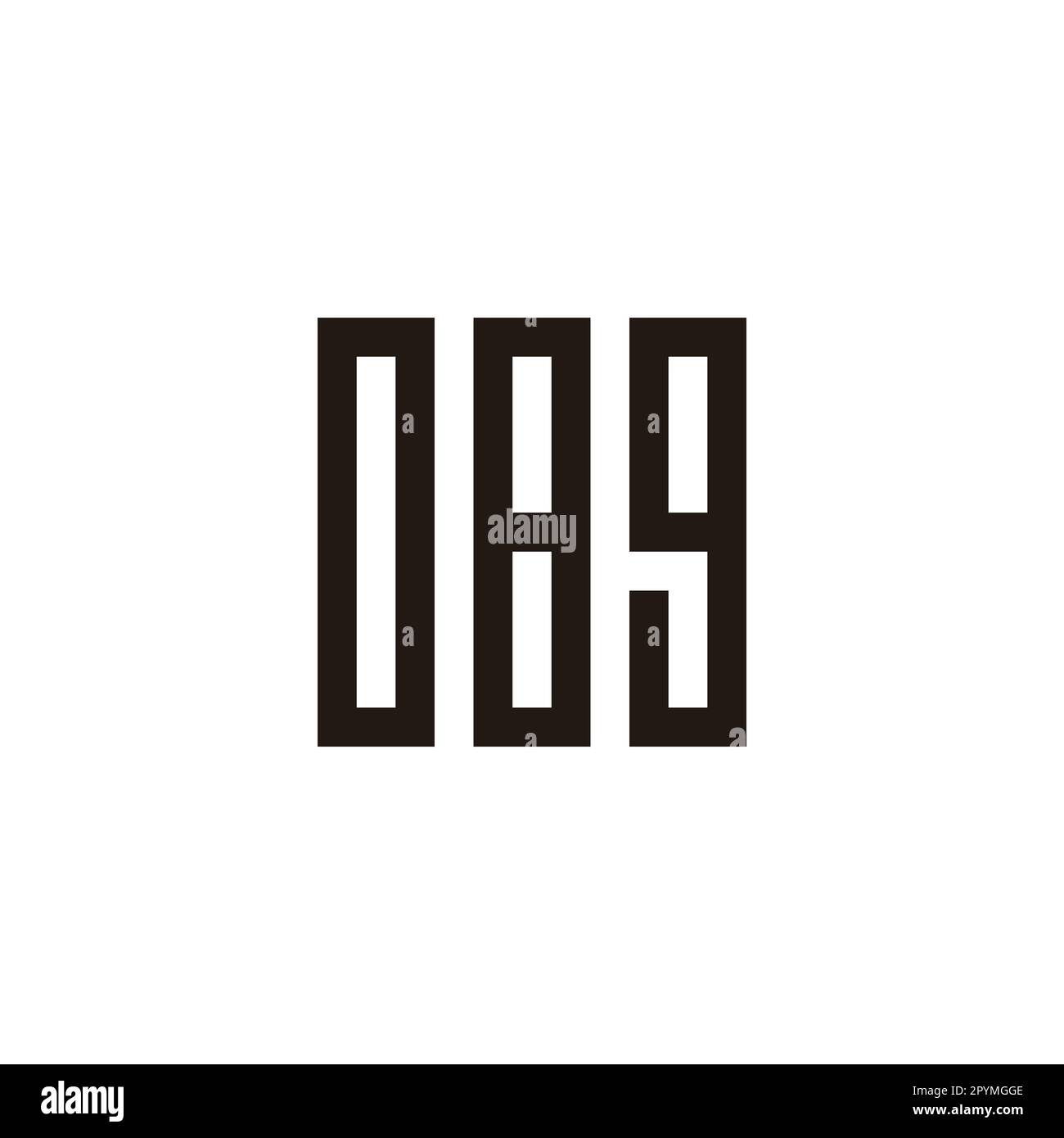 Number 0 8 And 9 Square Rectangle Geometric Symbol Simple Logo Vector