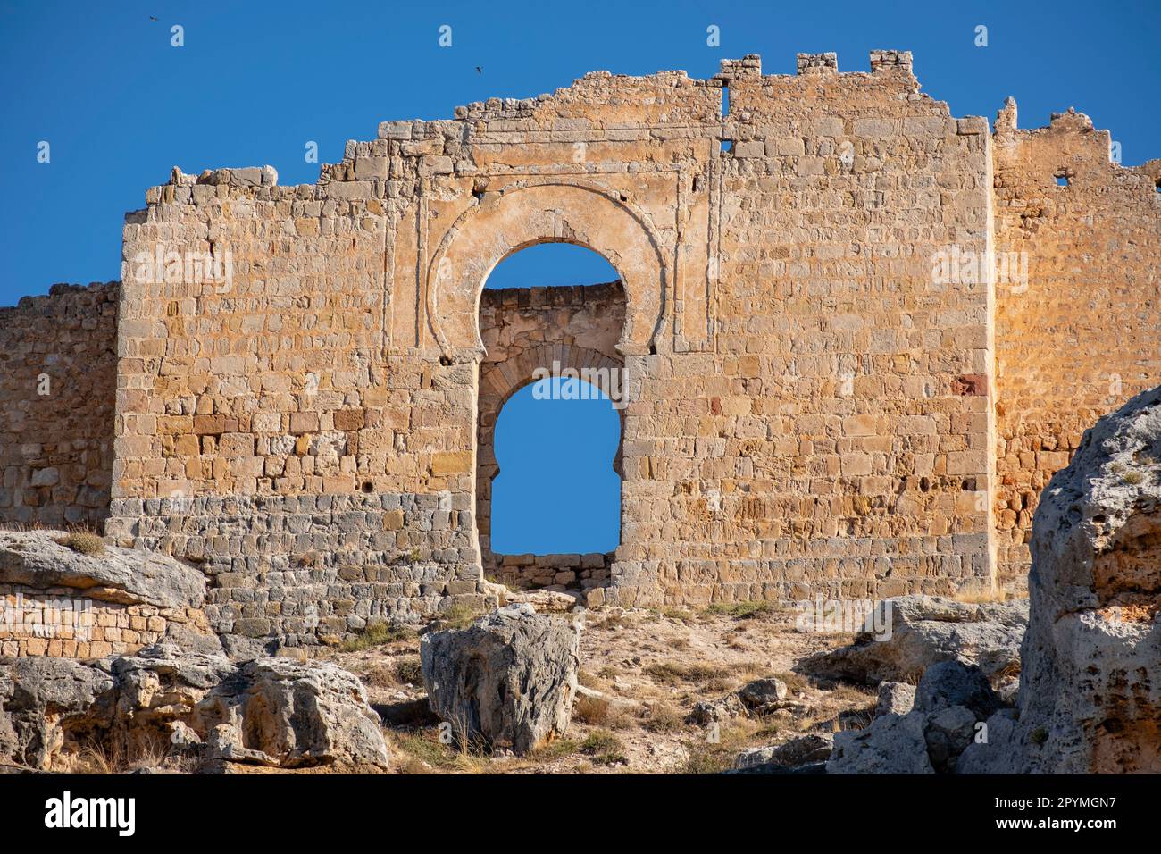 puerta califal, Castillo de Gormaz, Siglo X, Gormaz, Soria, Comunidad Autónoma de Castilla, Spain, Europe Stock Photo