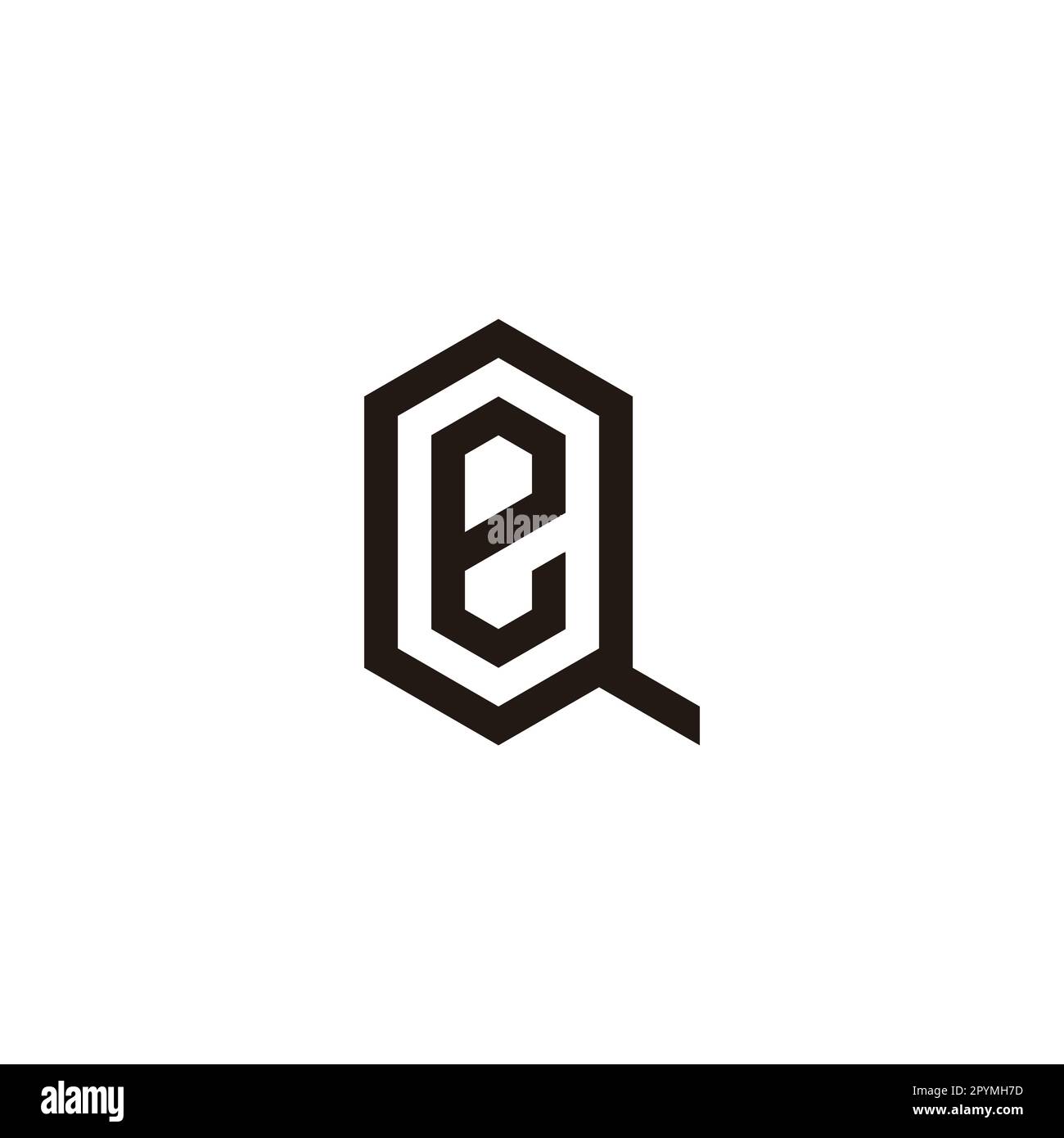 Letter e in Q hexagon geometric symbol simple logo vector Stock Vector ...