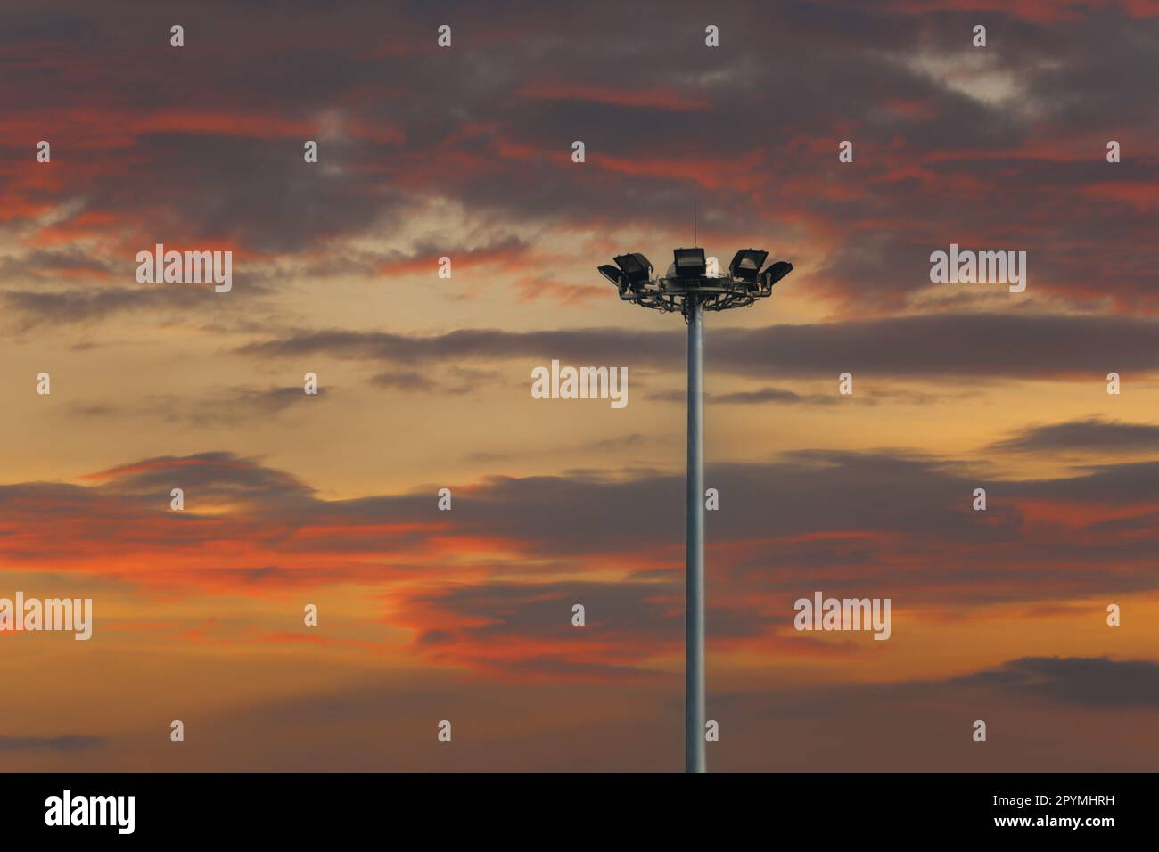 Solar light pole on a twilight background and have copy space for your