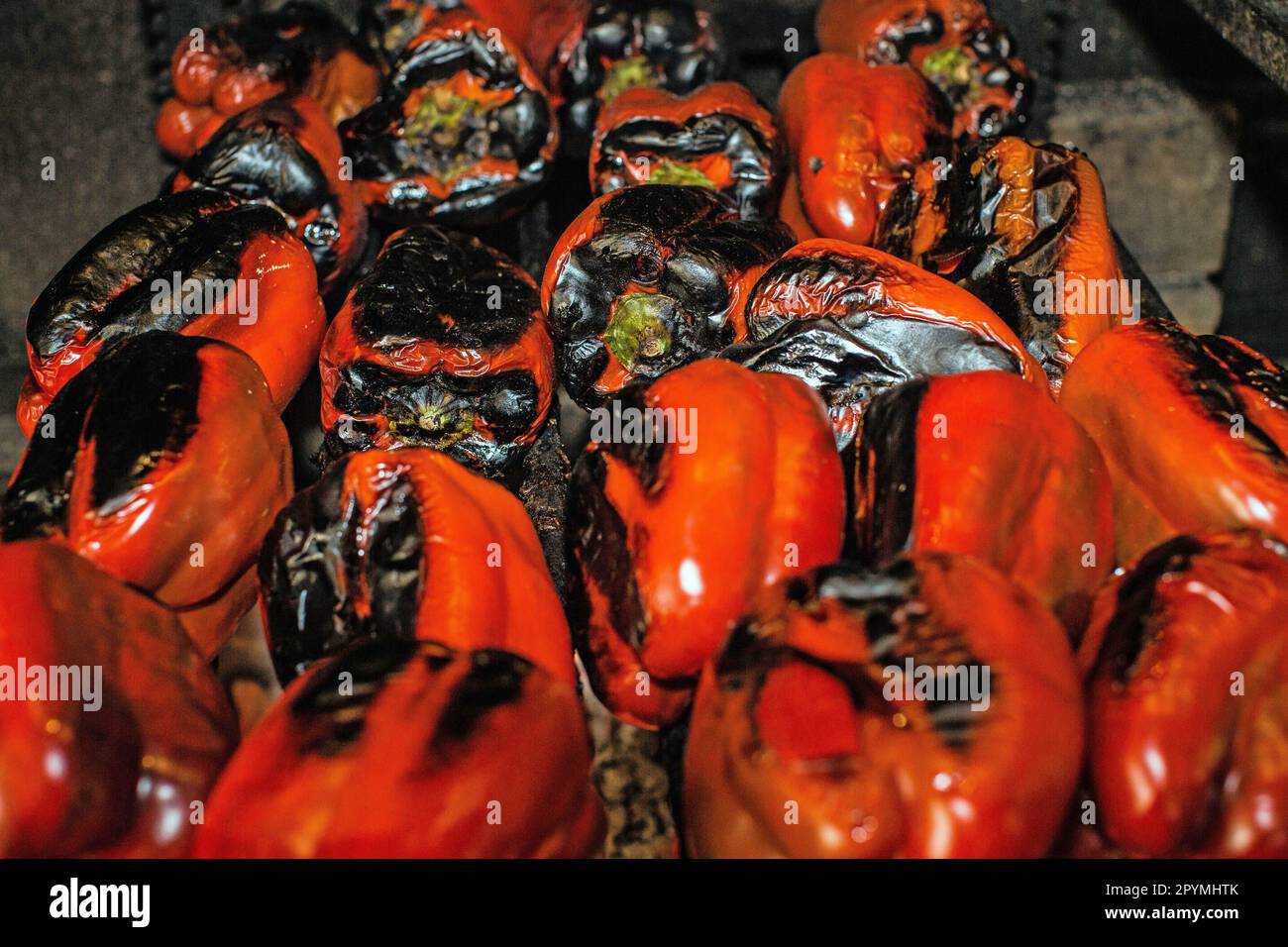 Grilled Red Peppers at Brat restaurant in London , UK Stock Photo Alamy