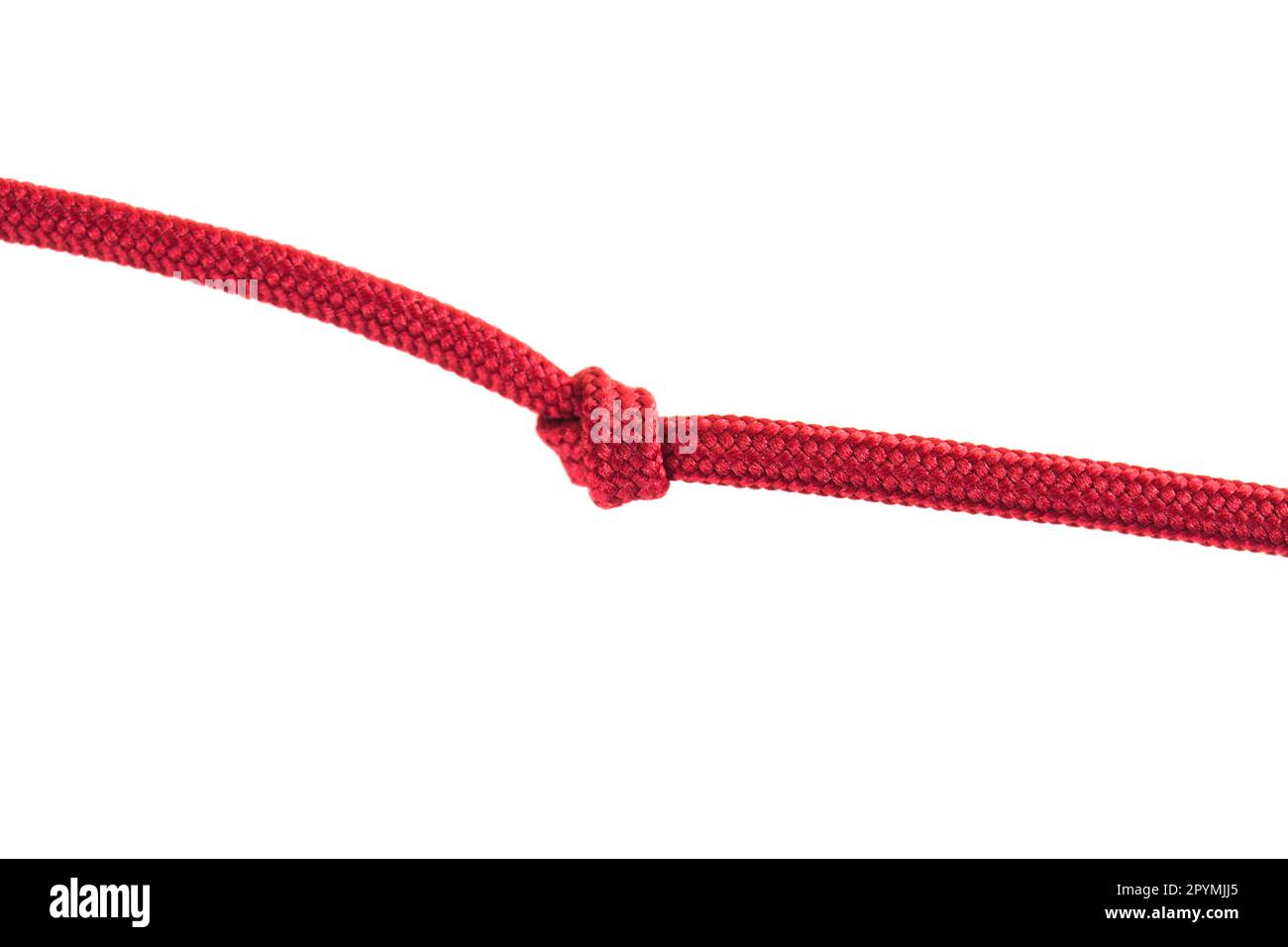 red shoe laces with a knot against white background Stock Photo - Alamy