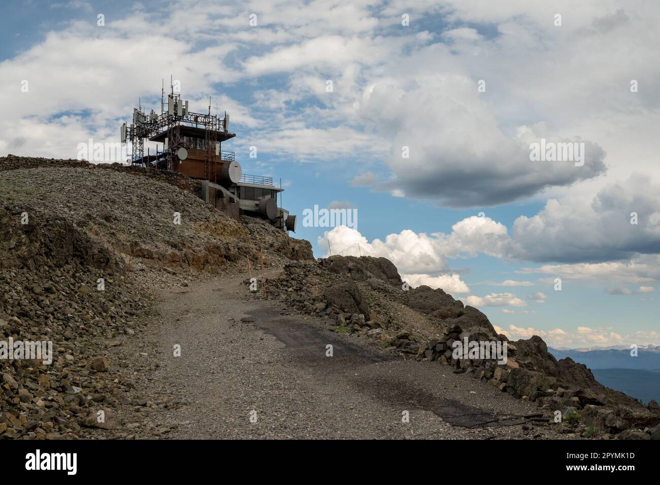 Scientific and Weather Equipment Covers the Structure on Mount Washburn
