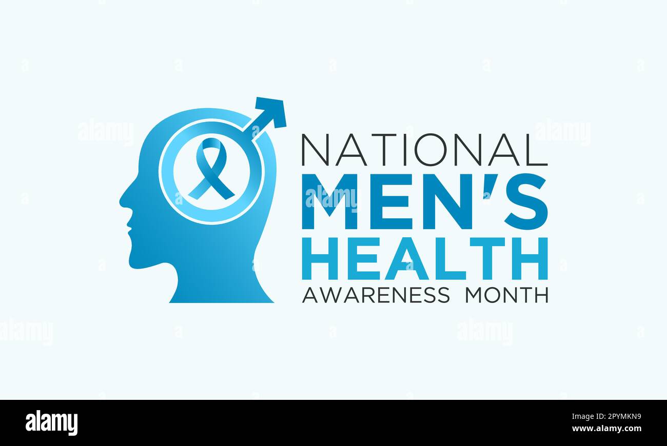 Men's health month is observed every year in june. June is national men's health awareness month. Vector template for banner, greeting card, poster wi Stock Vector