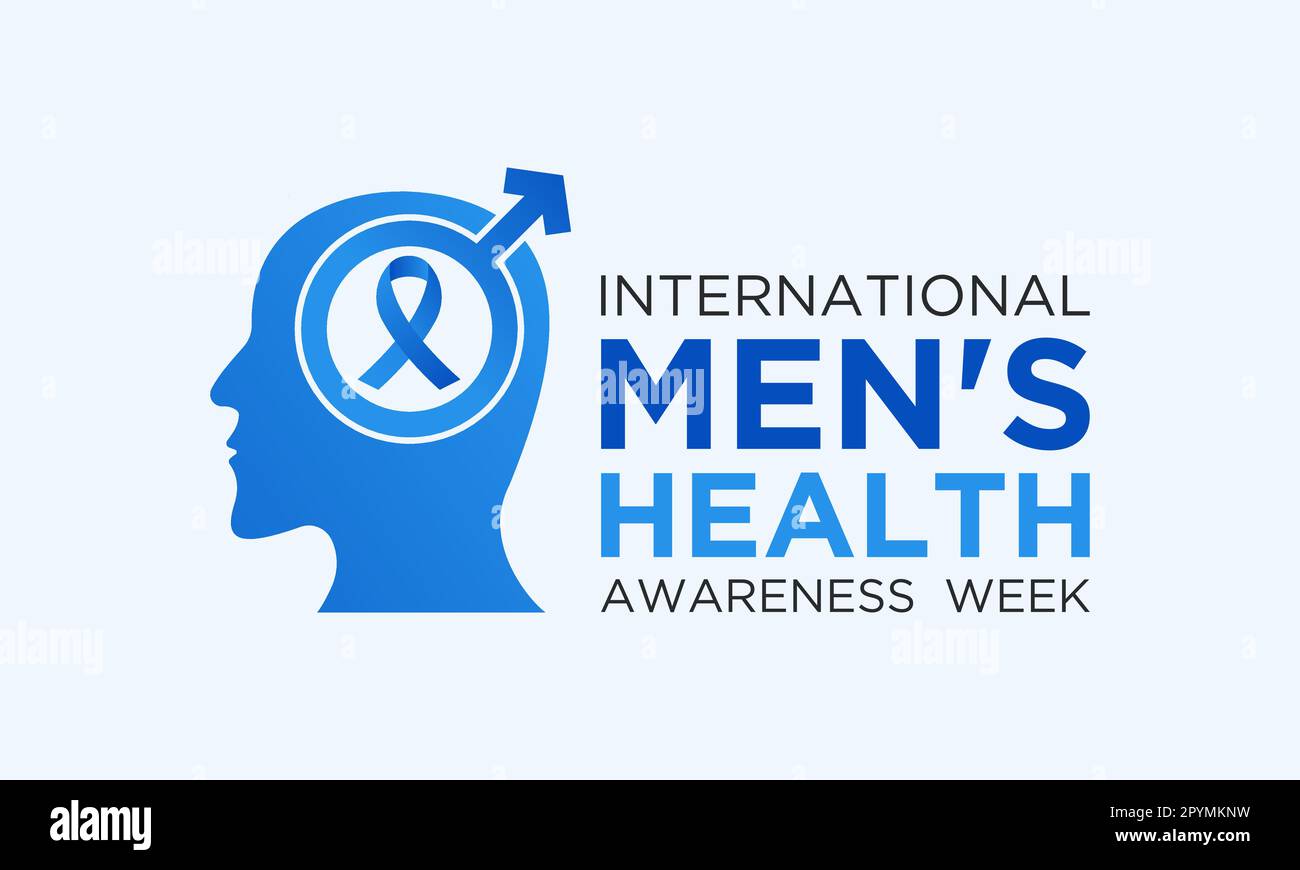 International men's health awareness week is celebrated every year around the world in the middle of june. Men's health week vector template for banne Stock Vector