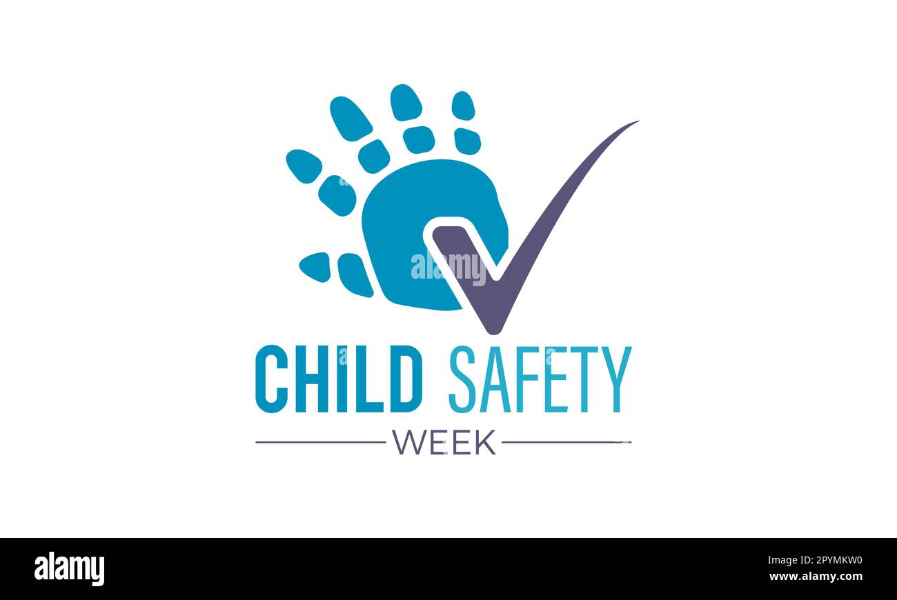 Child safety week awareness month concept observed in every year 6th-12th june. Child safety week vector template for banner, greeting card, poster wi Stock Vector