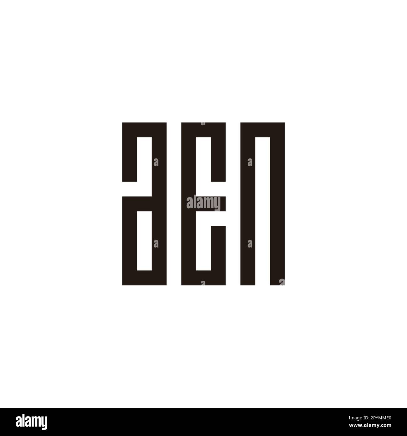 Letter a, E and n square, reectangles, geometric symbol simple logo vector Stock Vector