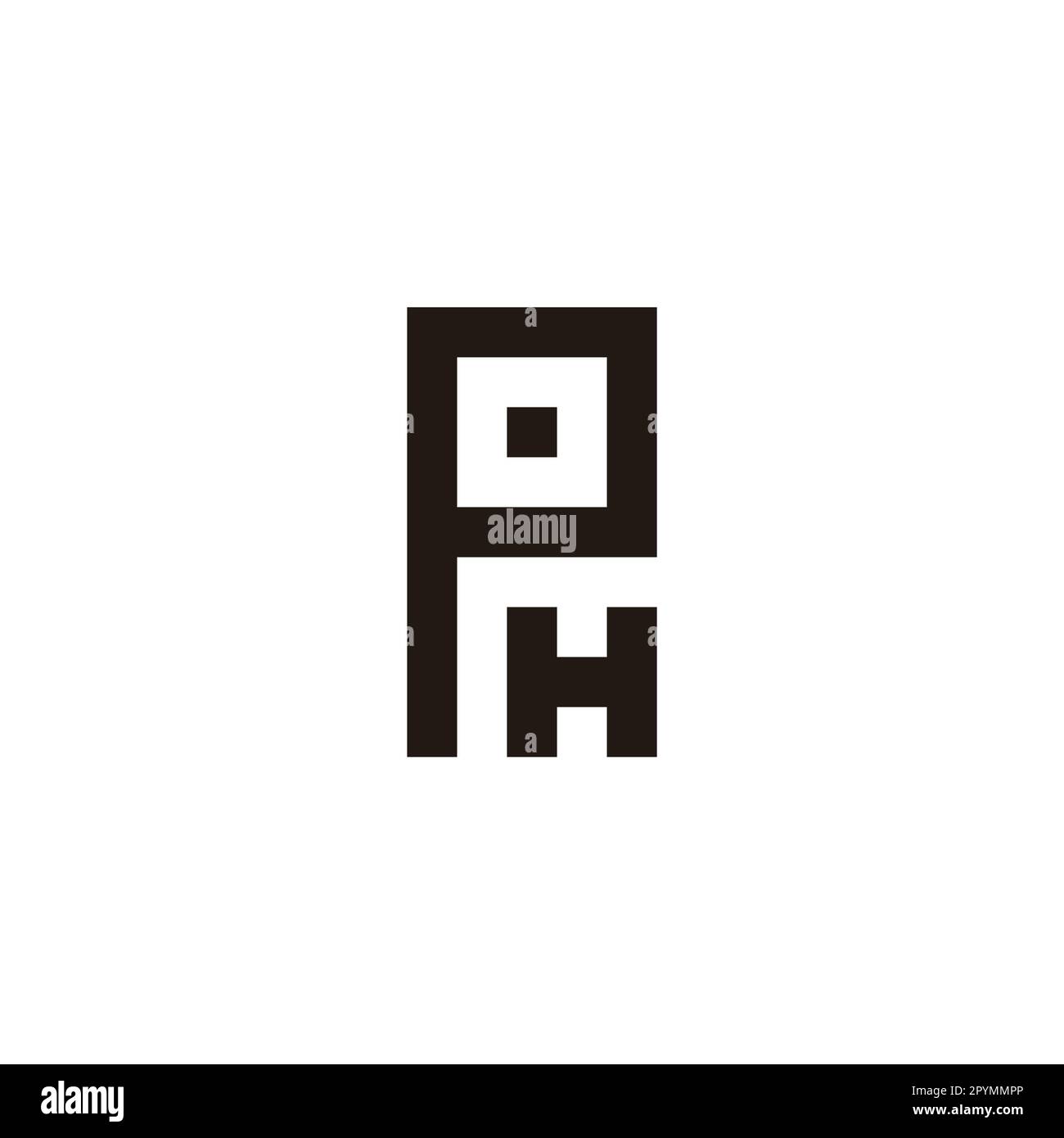Letter P and H square, rectangle geometric symbol simple logo vector ...