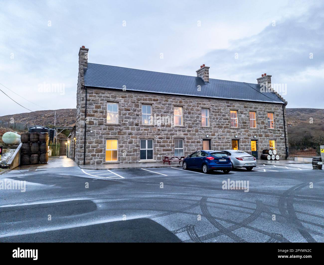 CROLLY, COUNTY DONEGAL, IRELAND - JANUARY 16 2023 : The Crolly distillery is producing irish whiskey. Stock Photo