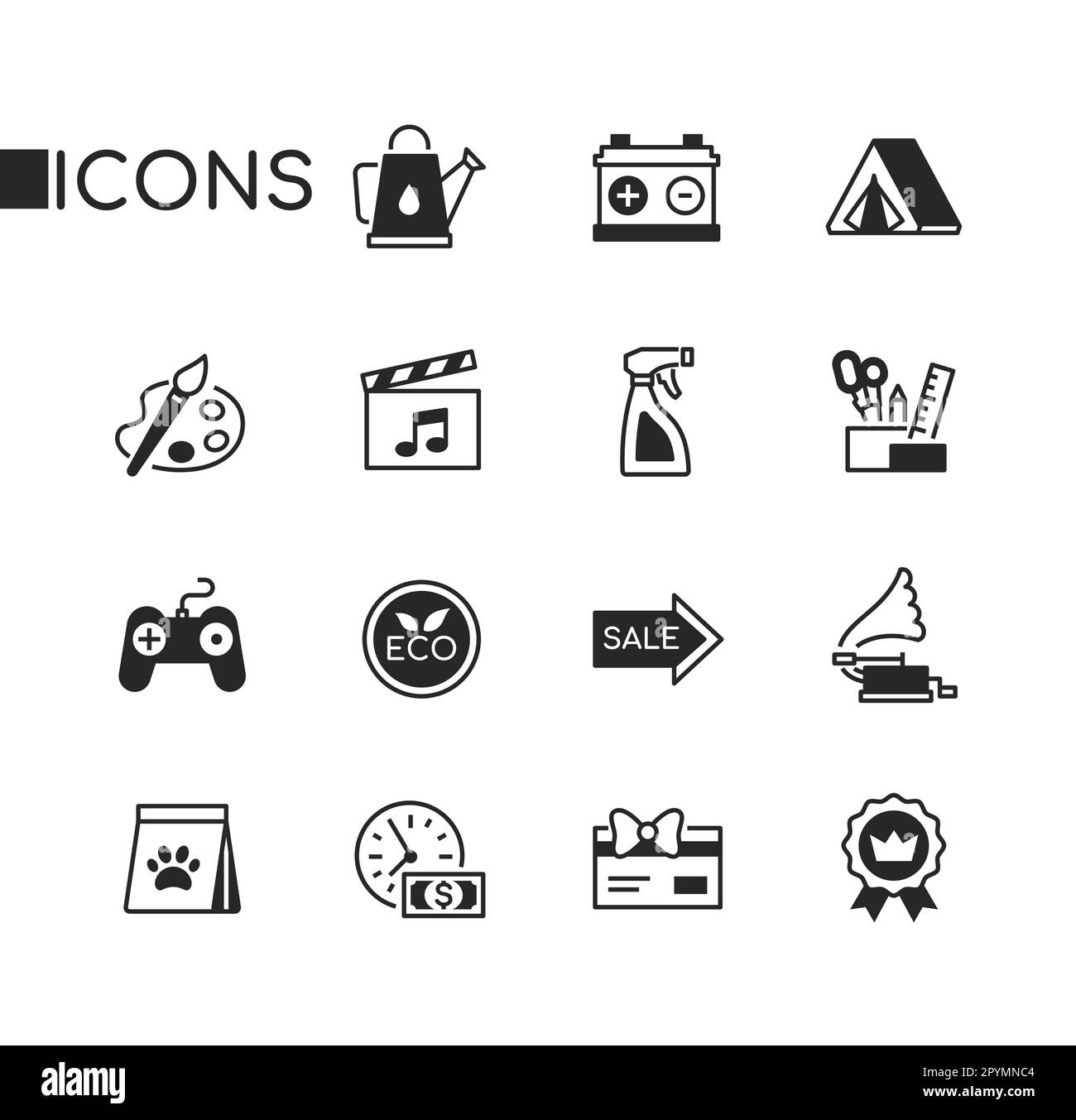 Hobbies and entertainment - set of line design style icons Stock Vector ...