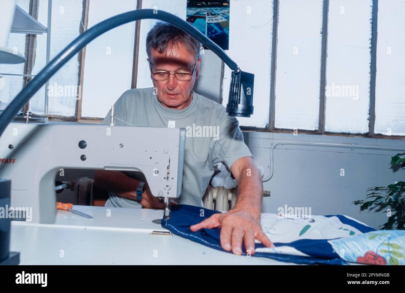 Paris, France, AIDS N.G.O., Patchwork des Noms, AIDS Memorial Quilts, Jacques Hebert, Creater, Homemade, 1996 Stock Photo