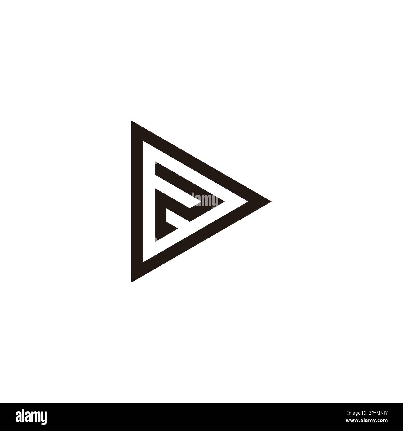 Letter N in D triangle geometric symbol simple logo vector Stock Vector