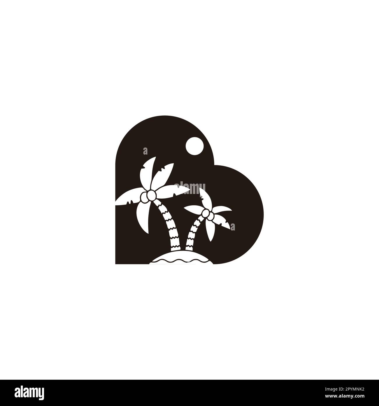 Letter B beach, nature geometric symbol simple logo vector Stock Vector