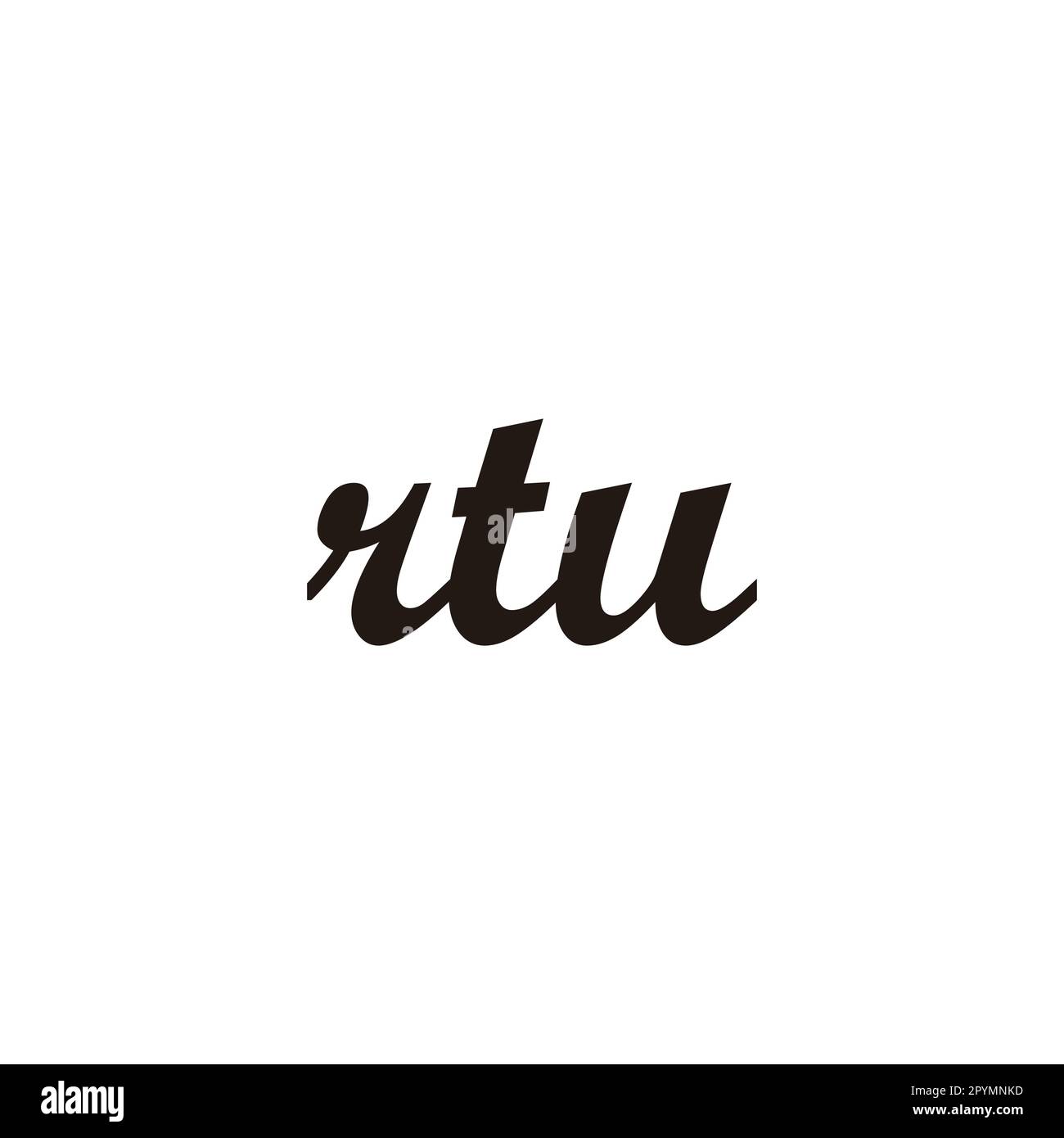 Letter r, t and u connect geometric symbol simple logo vector Stock Vector