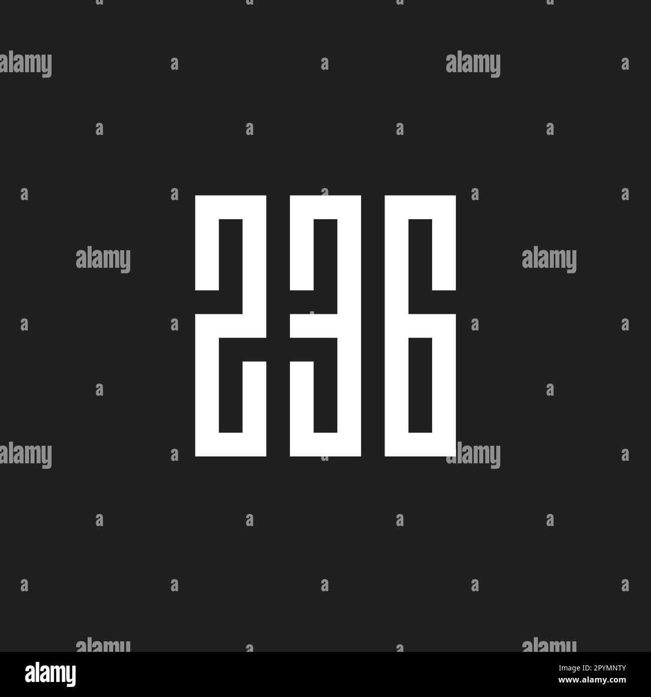 Number 2, 3 and 6 square geometric symbol simple logo vector Stock ...