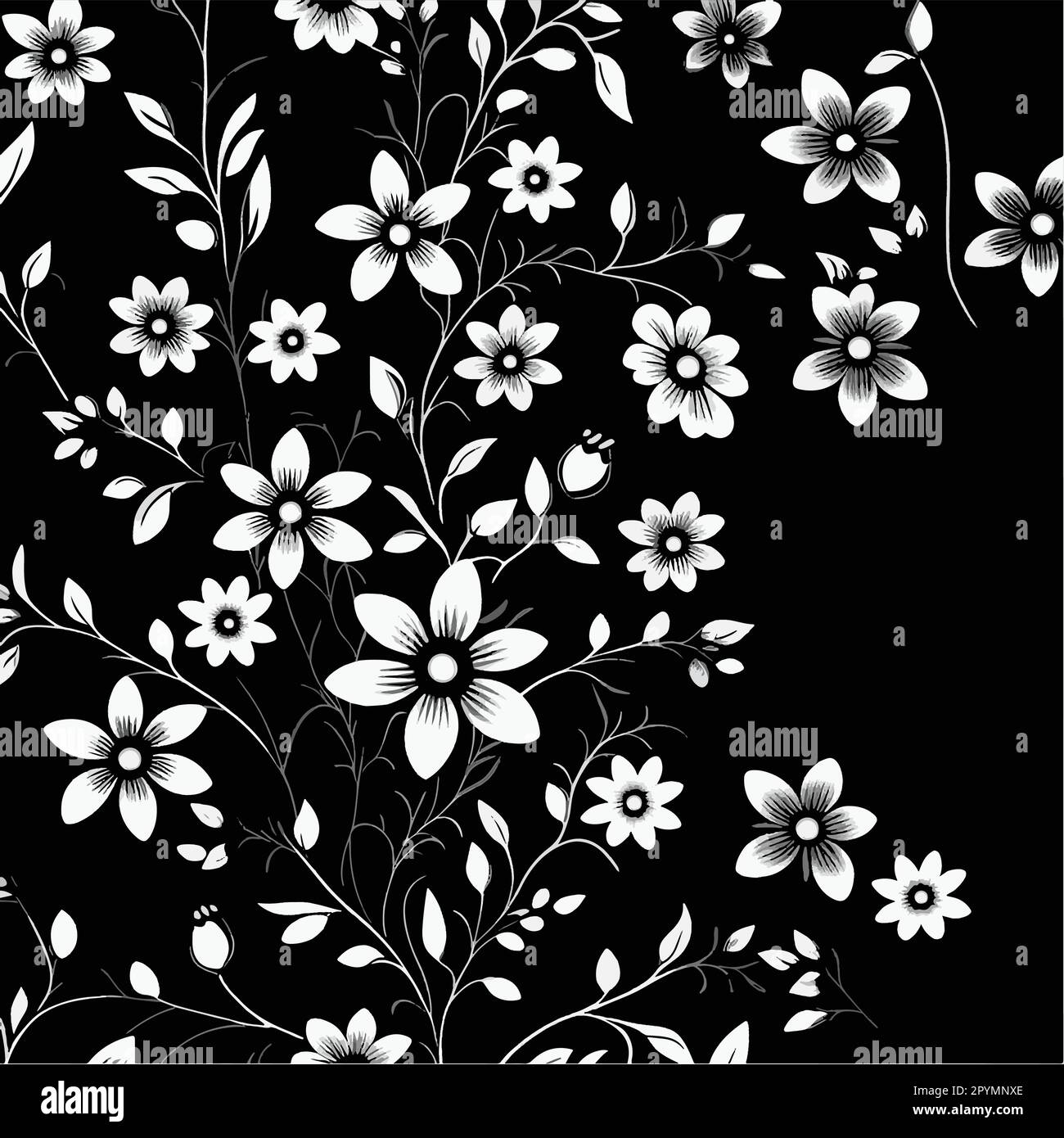 flower pattern Perfect for any project, our design evokes feelings of serenity, joy, and freshness. White flower Stock Vector