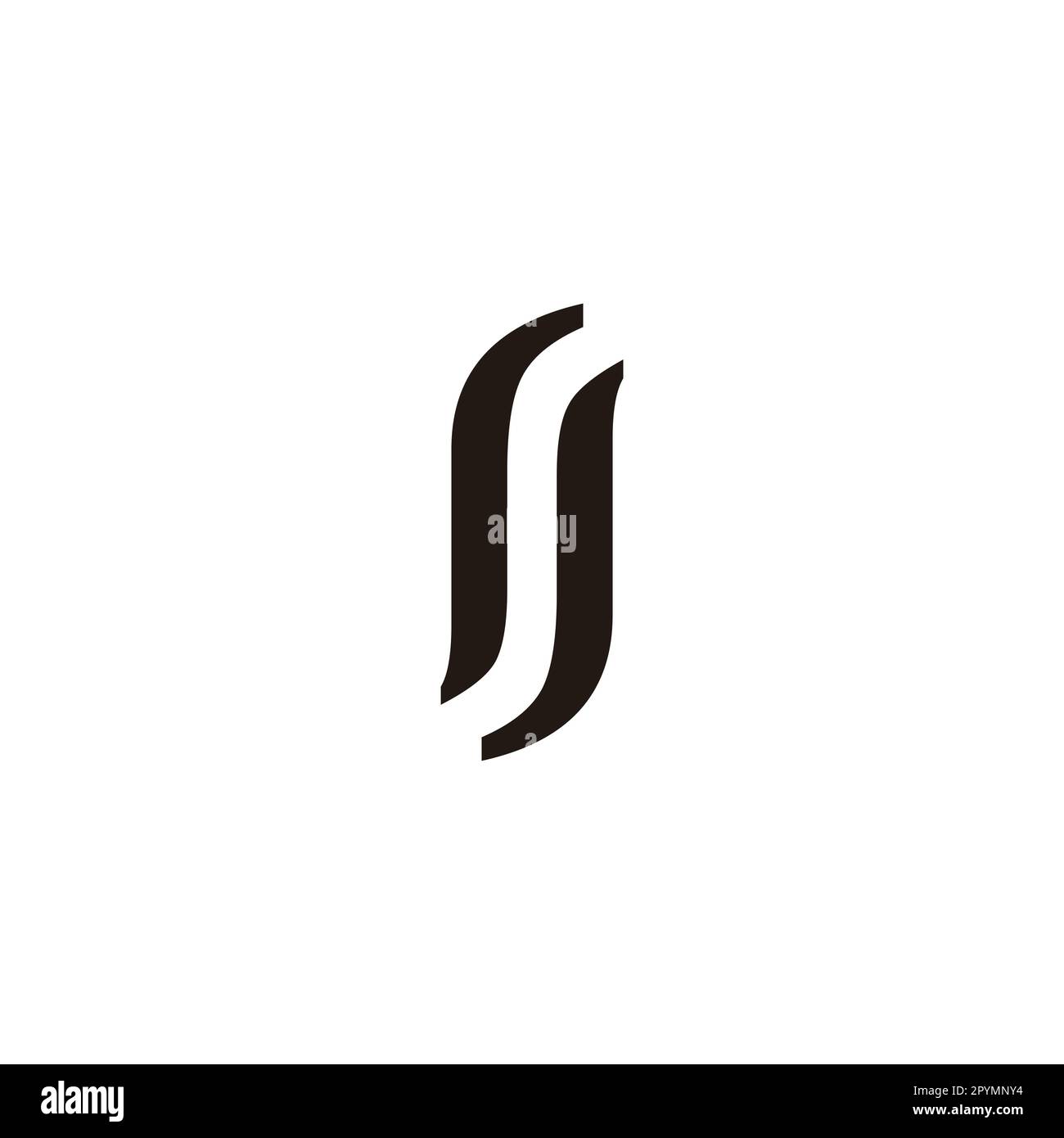 Letter SJ leaf geometric symbol simple logo vector Stock Vector