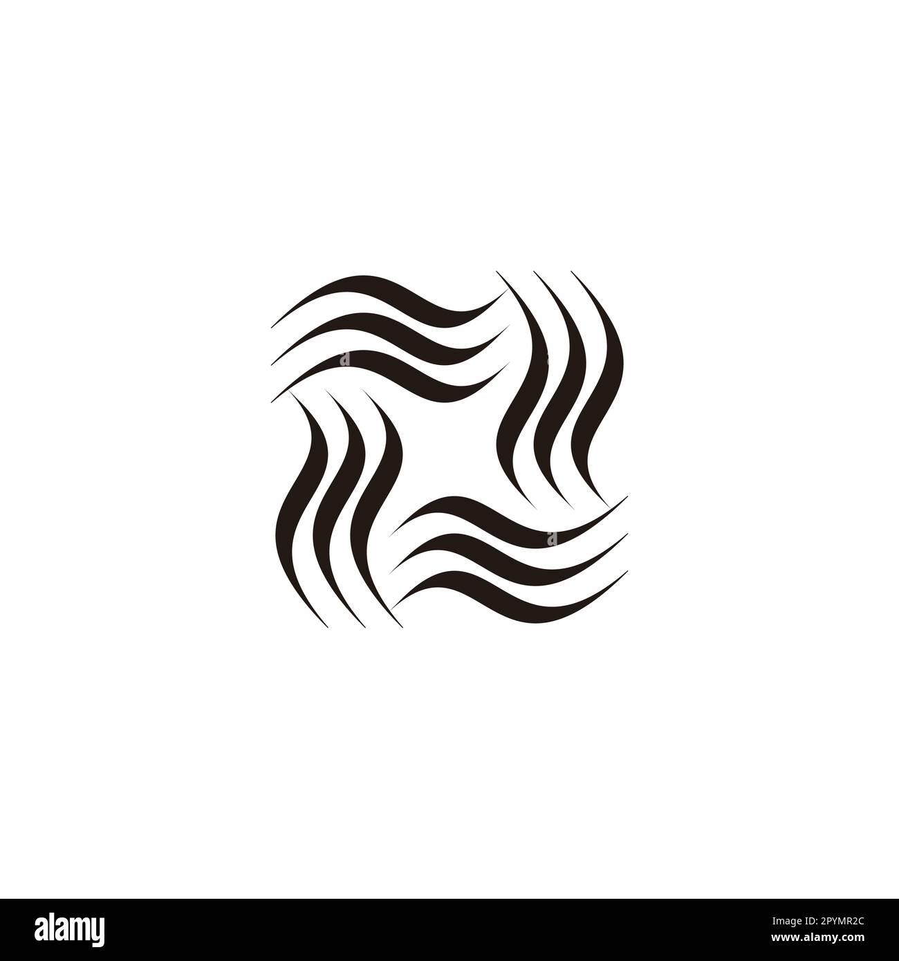 Letter X waves, geometric symbol simple logo vector Stock Vector Image