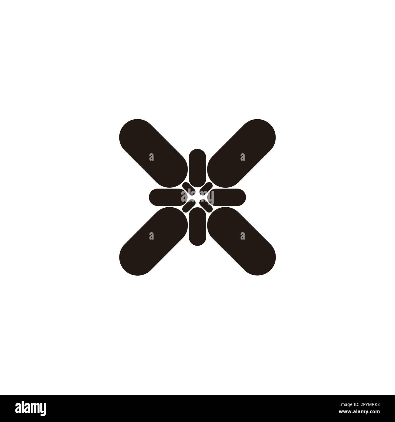 Letter X capsules geometric symbol simple logo vector Stock Vector