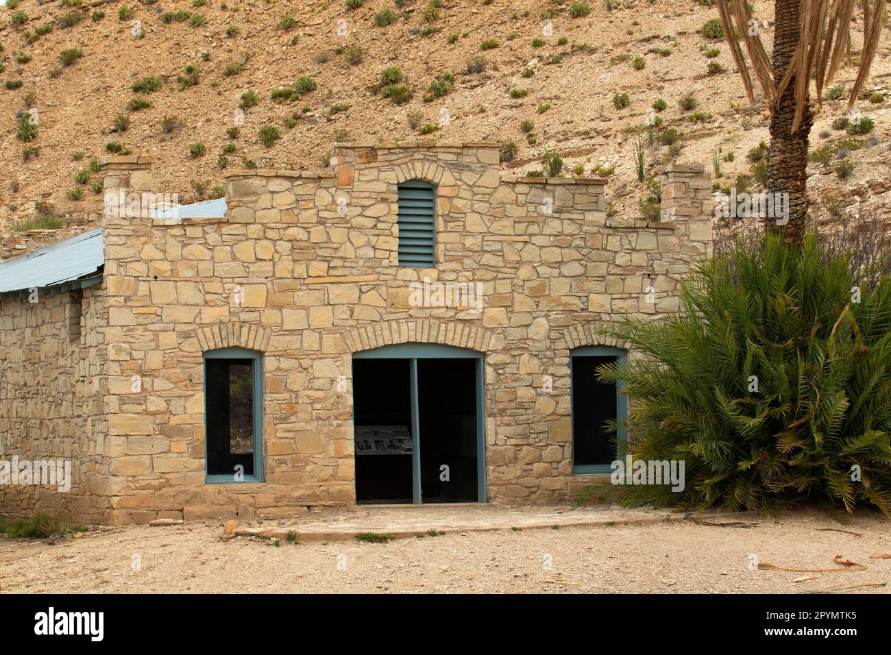 Langford Hot Springs Post Office, Big Bend National Park, Texas Stock