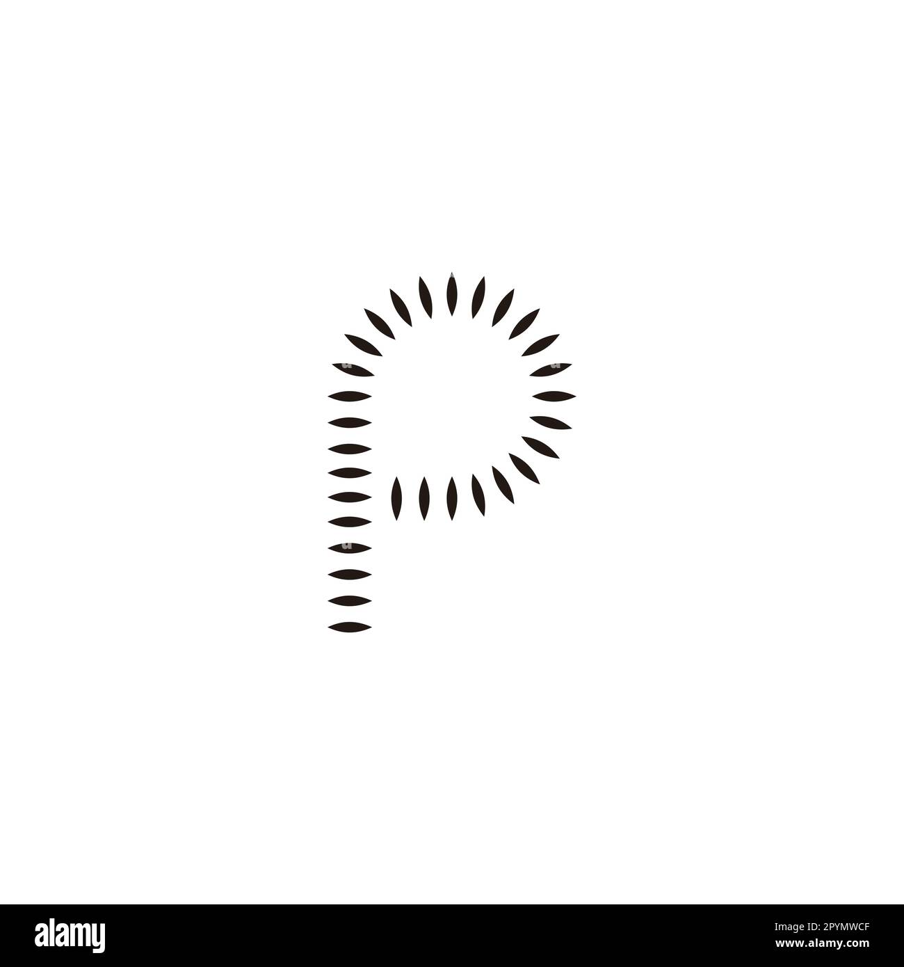 Letter P leaves geometric symbol simple logo vector Stock Vector Image ...