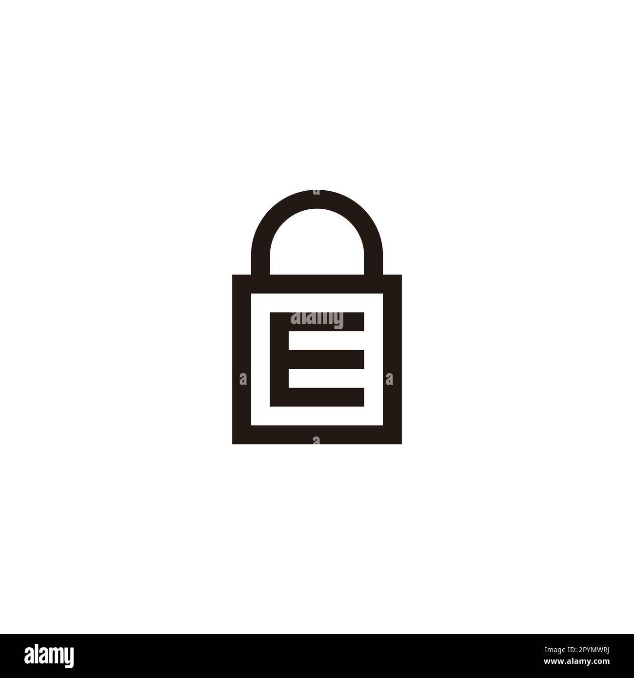 Letter E bag, square geometric symbol simple logo vector Stock Vector