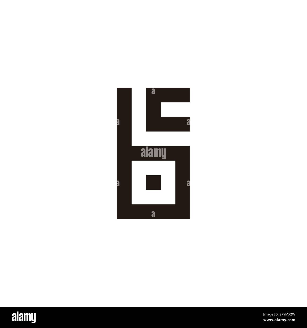 Letter b and c square, rectangle geometric symbol simple logo vector Stock Vector