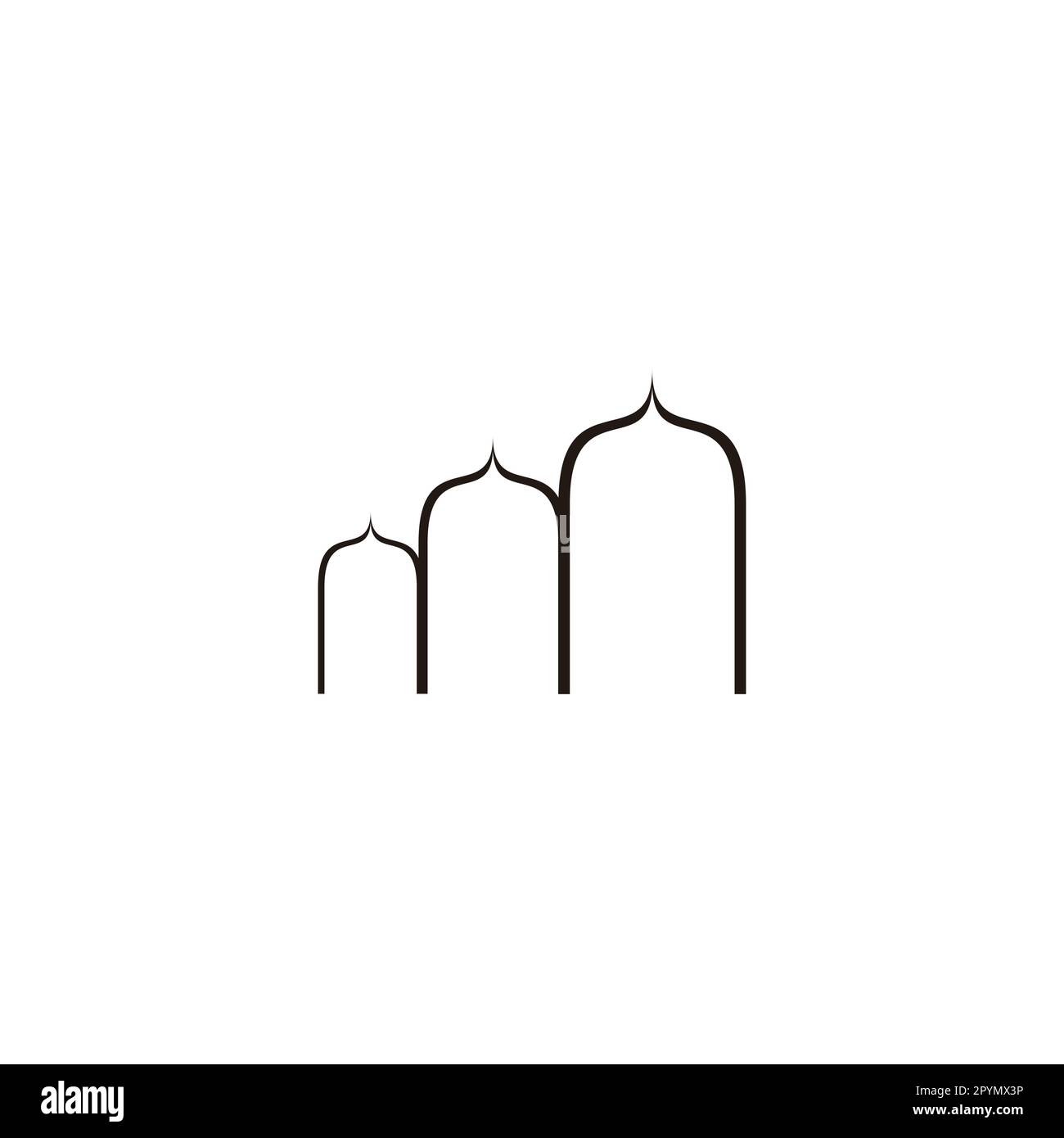 Mosque, ramadan, lines geometric symbol simple logo vector Stock Vector