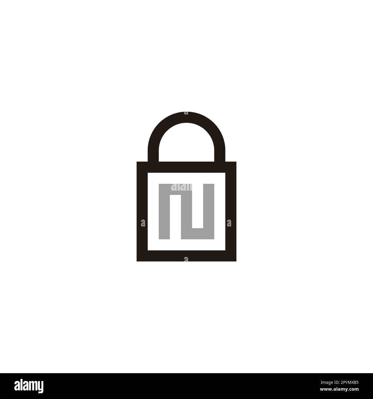 Letter N bag, square geometric symbol simple logo vector Stock Vector