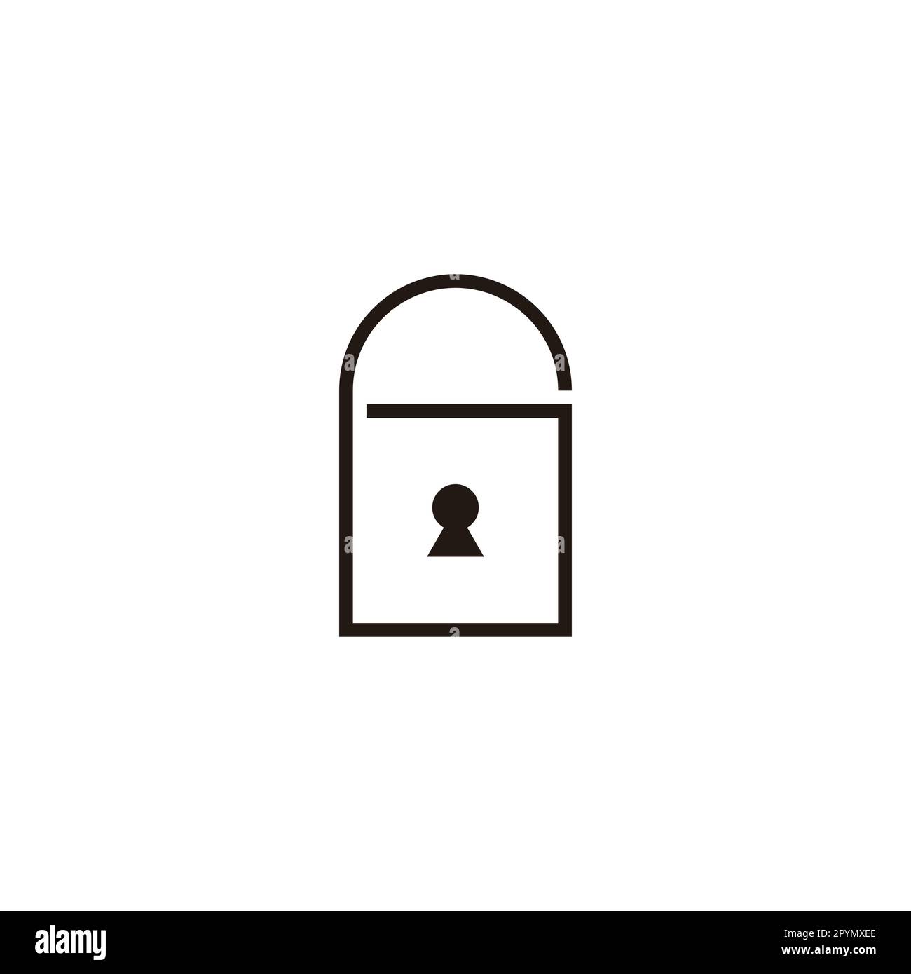 Letter G padlock, line geometric symbol simple logo vector Stock Vector