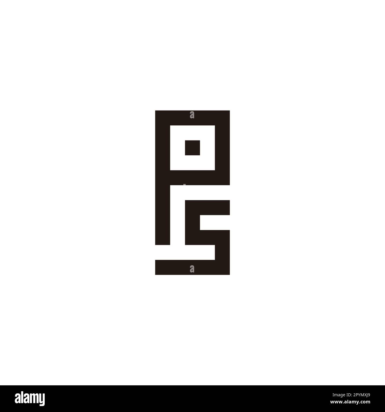 Letter Ps square geometric symbol simple logo vector Stock Vector