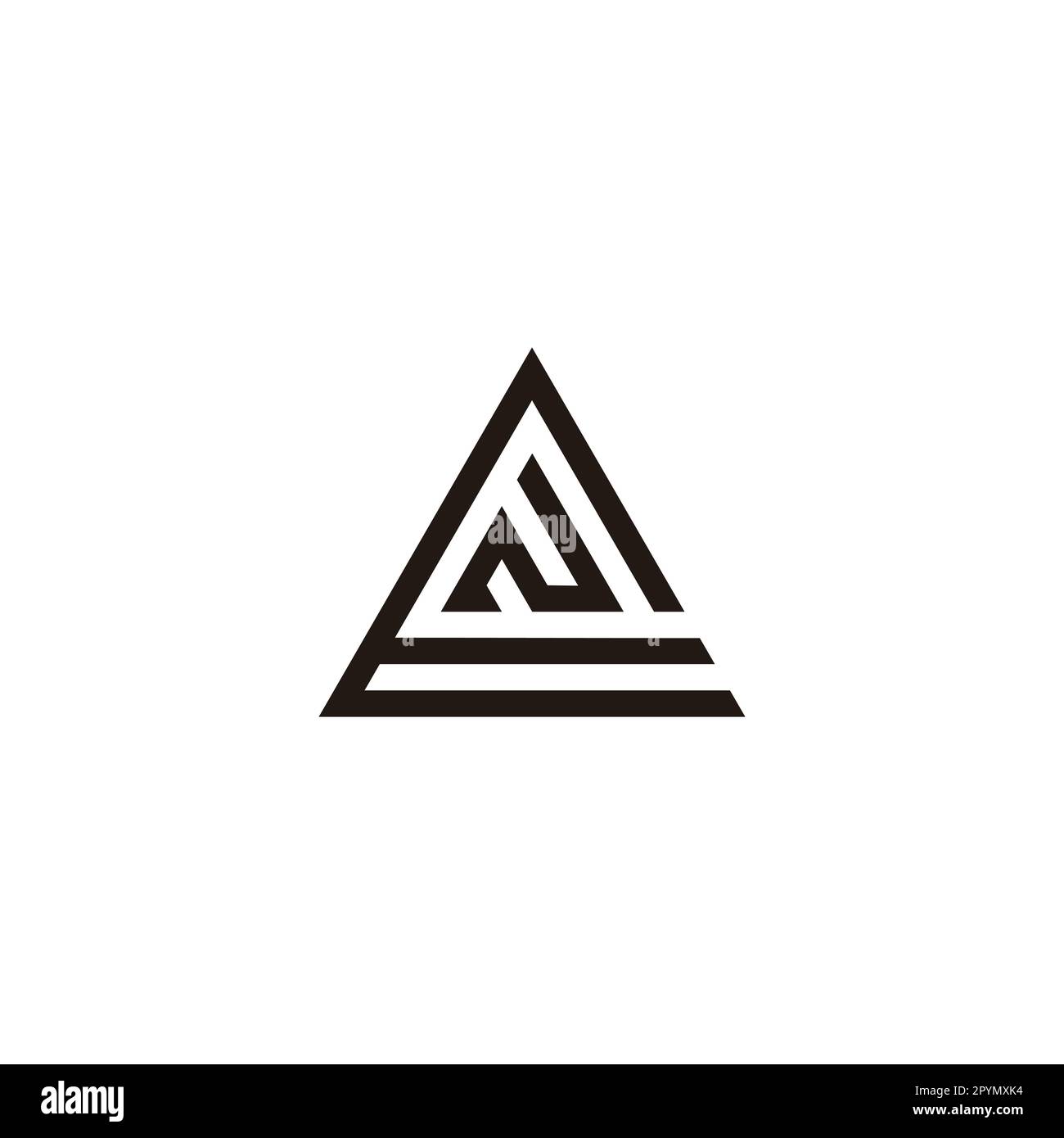 Letter N in E, triangle geometric symbol simple logo vector Stock Vector