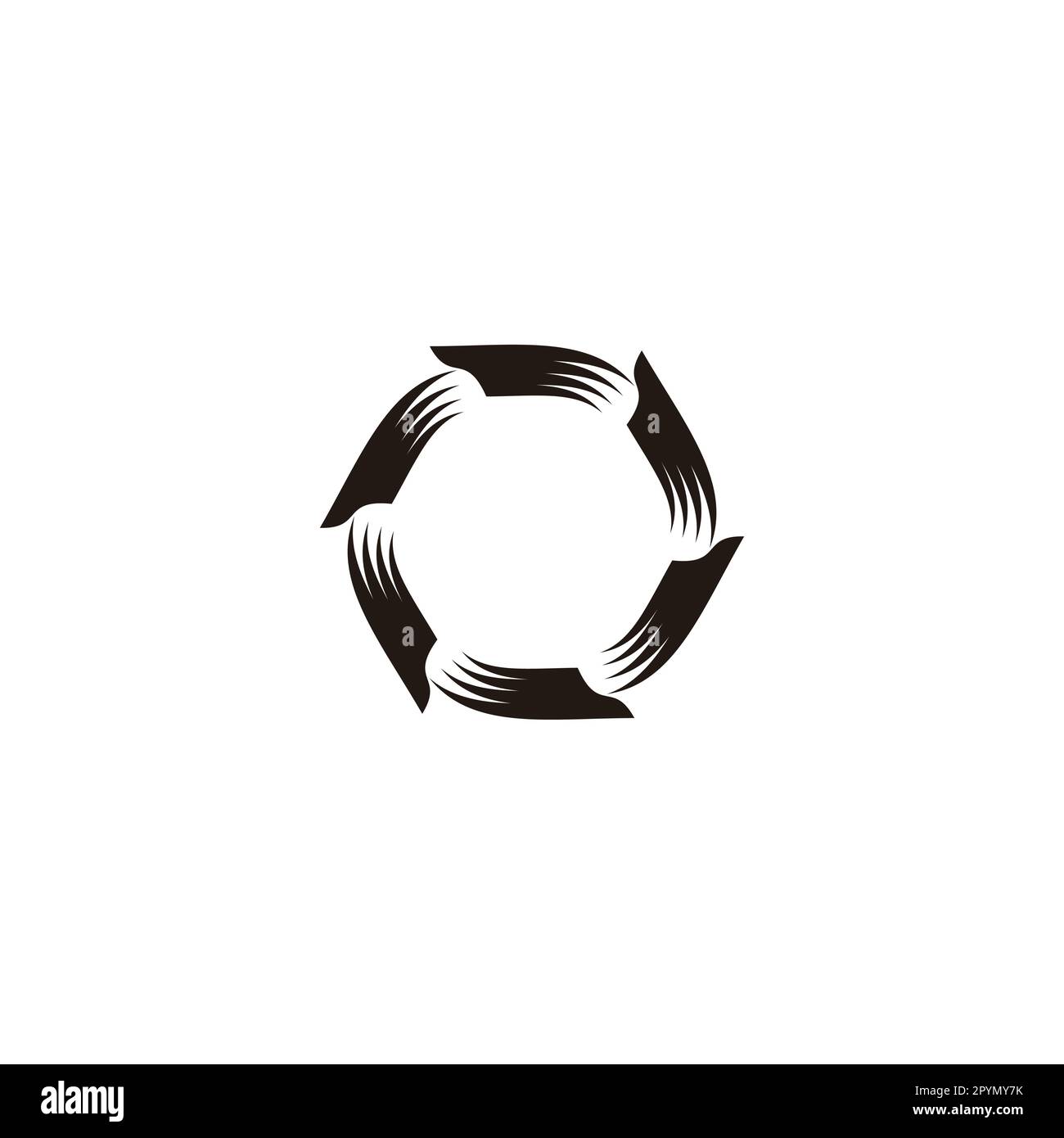 Wings, rounded, hexagon geometric symbol simple logo vector Stock Vector