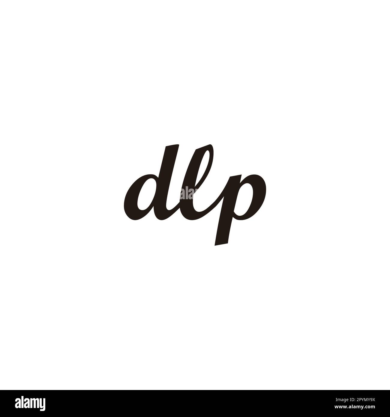 Letter dlp connect geometric symbol simple logo vector Stock Vector