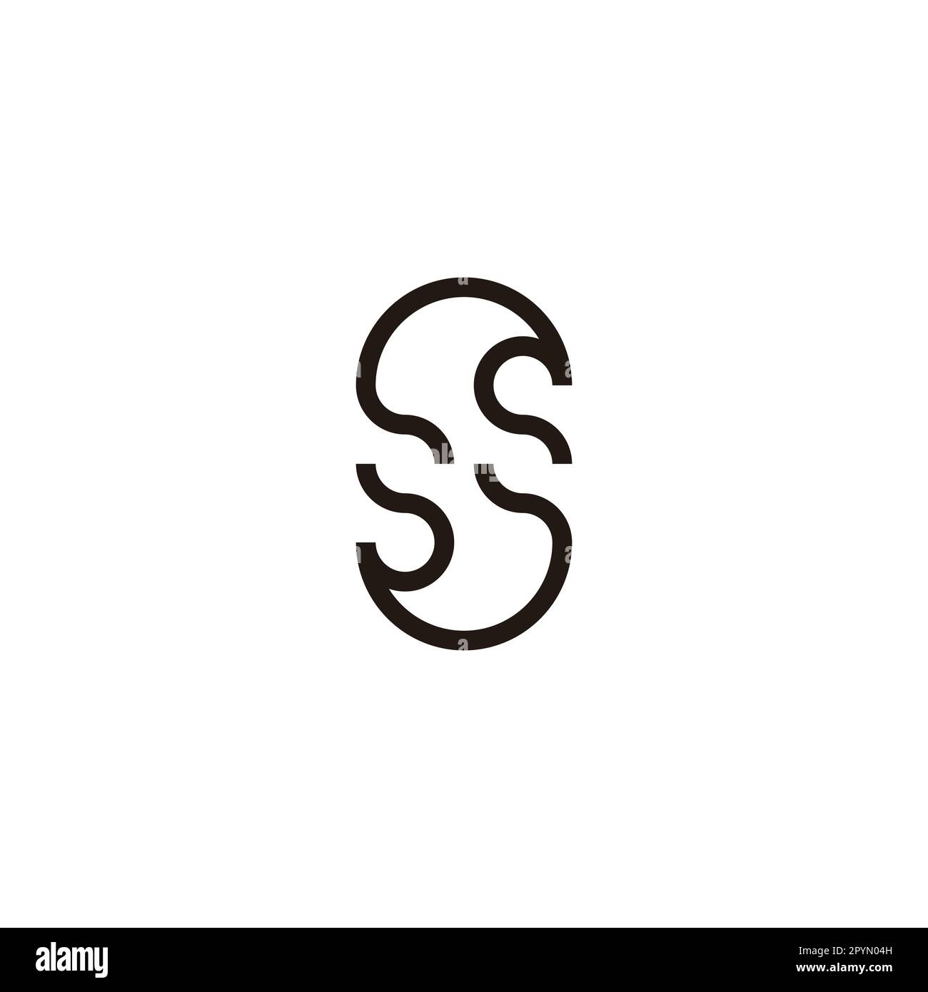 Letter S fire, line geometric symbol simple logo vector Stock Vector