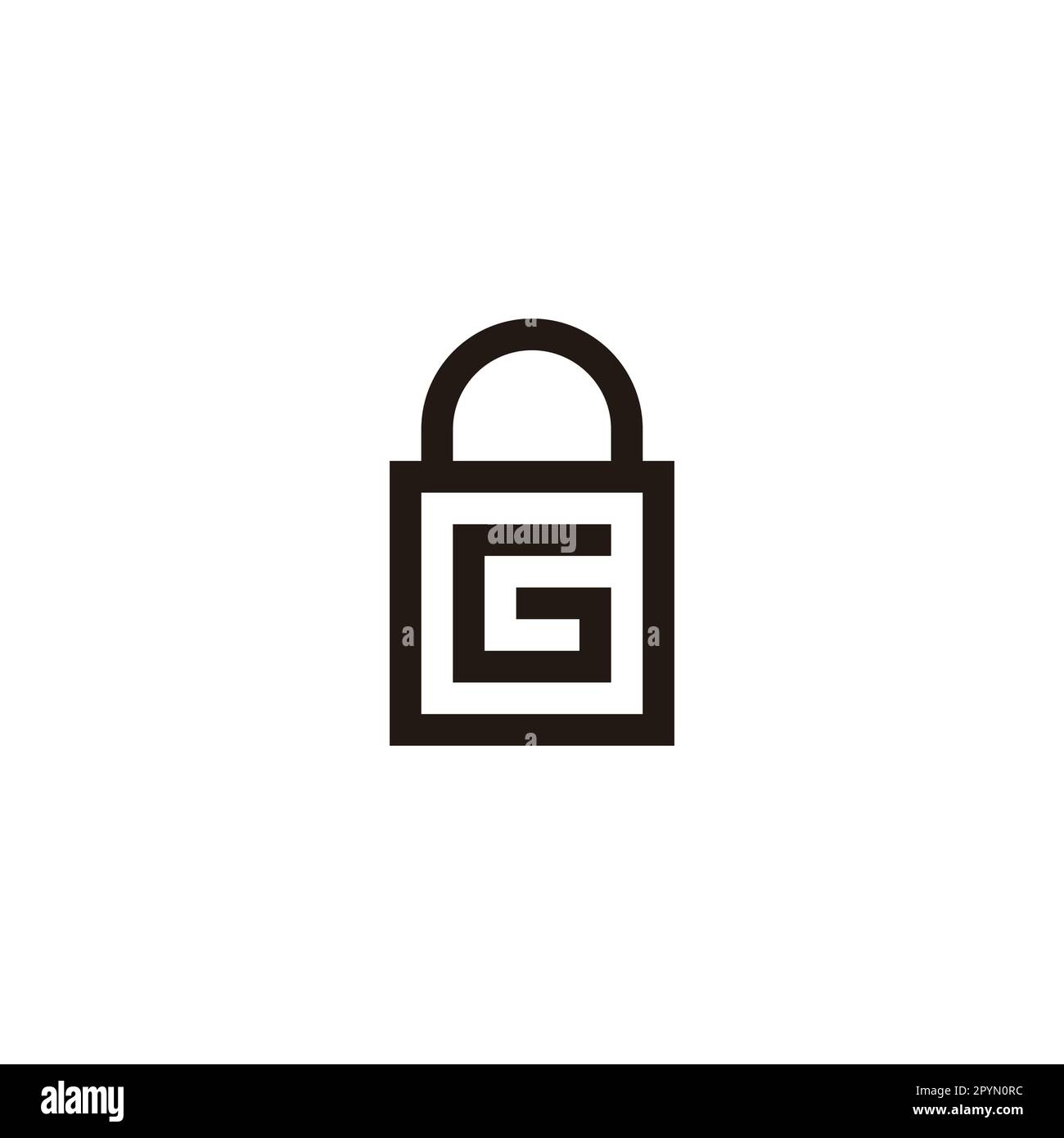 Letter G bag, square geometric symbol simple logo vector Stock Vector