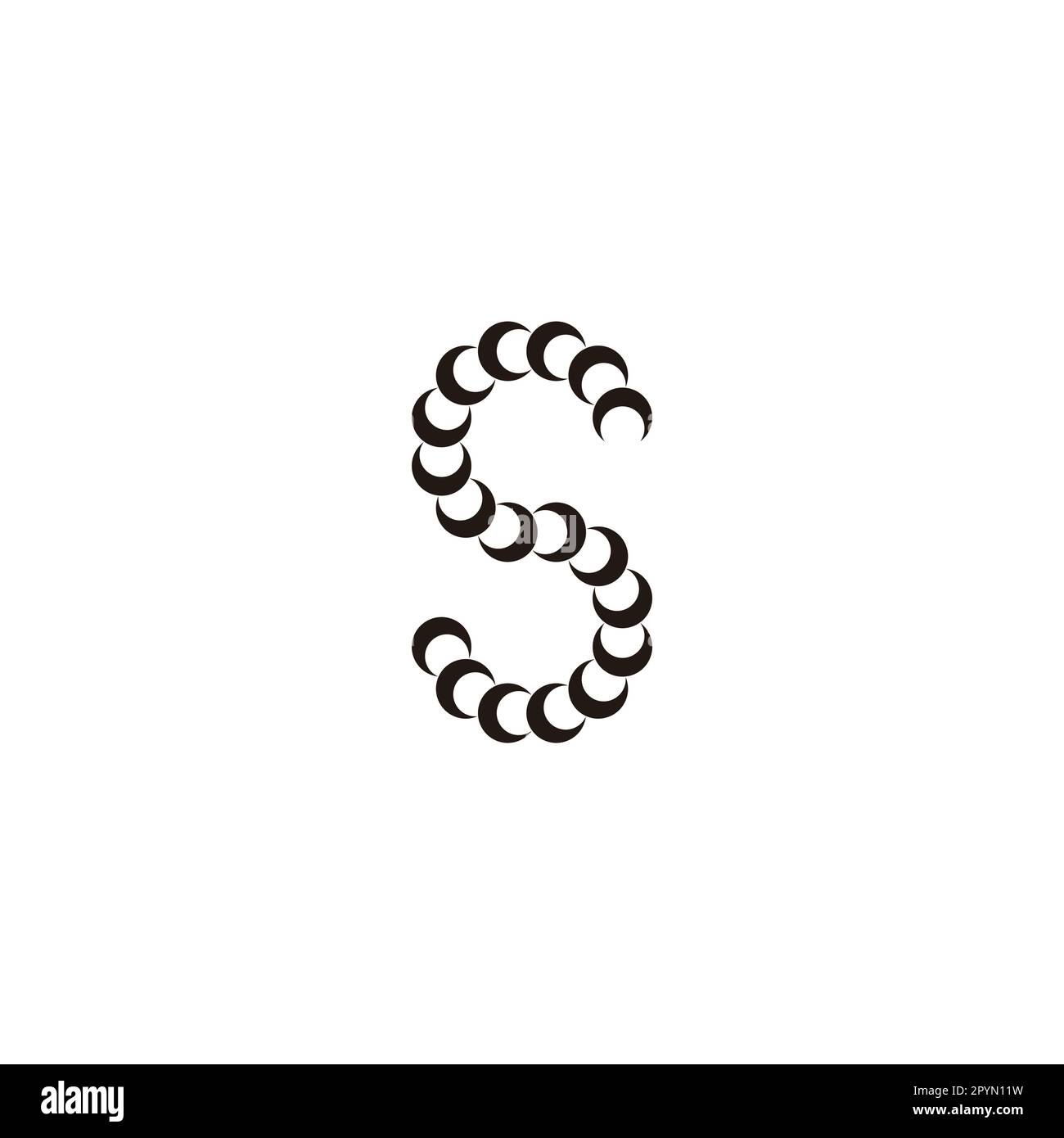Letter S crescent geometric simple symbol logo vector Stock Vector