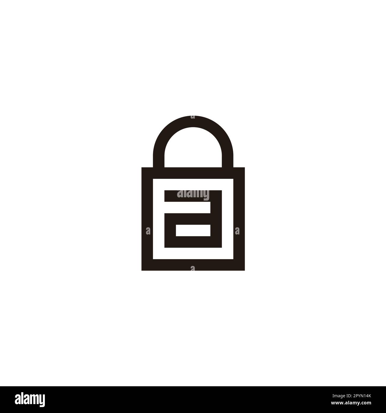 Letter a padlock, square geometric simple symbol logo vector Stock Vector