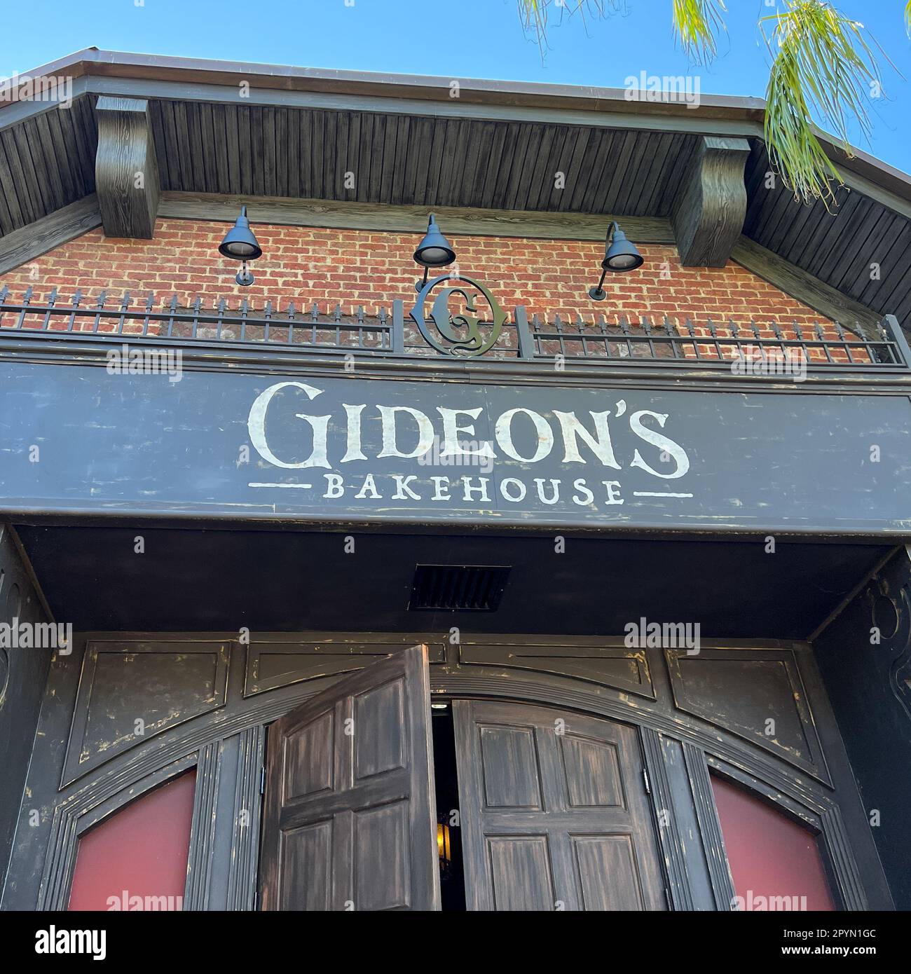 Orlando, FL USA November 27, 2021 The sign on the exterior of Gideon